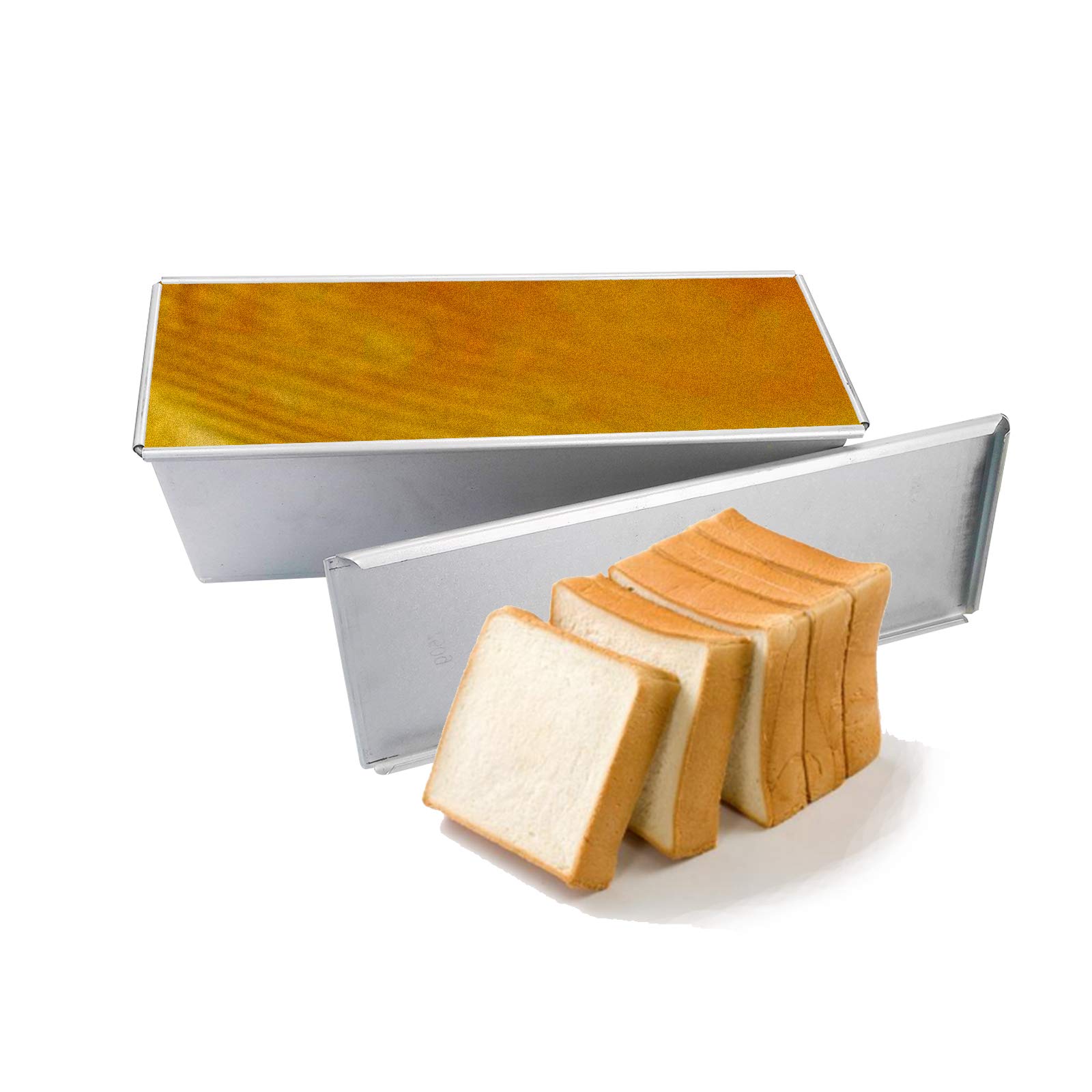 Chris.W Pullman Loaf Pan with Lid - 1.65Lb Dough Capacity, Non-Stick Rectangular Baking Pan for Perfect Homemade Bread, Sandwich Loaf & Toast - Oven Safe Silver Baking Tray (750g) - Ideal for Artisan Bread, French Toast & Meal Prep