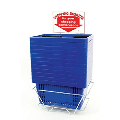 12 Pack Blue Plastic Shopping Baskets with Handles - 17
