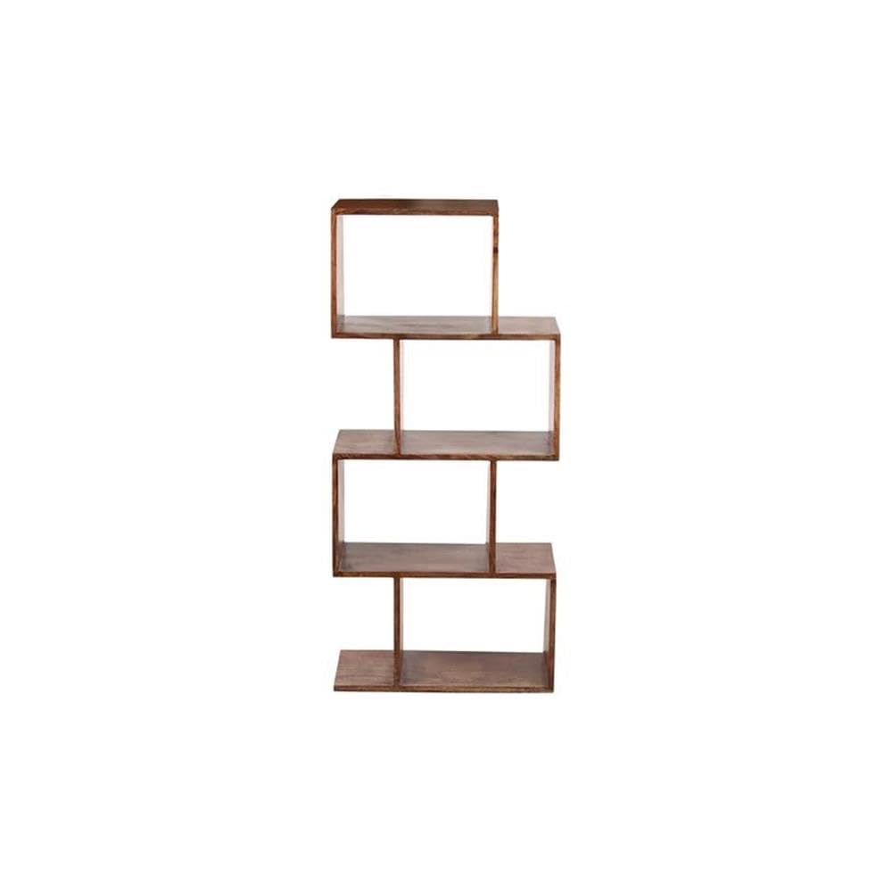 Hawthorne Collections Portola Solid Acacia Wood Bookcase - Brown Wooden Bookshelf for Home Office, Living Room & Bedroom Storage