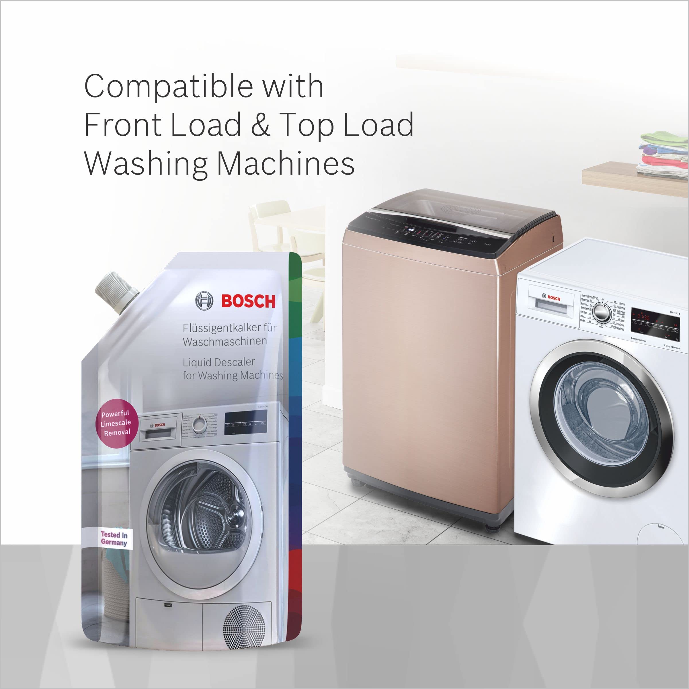 Bosch Washing Machine Descaler Liquid - 200ml | Removes Limescale & Residue | Safe for All Washing Machines | Perfect for Hard Water Areas & Regular Maintenance