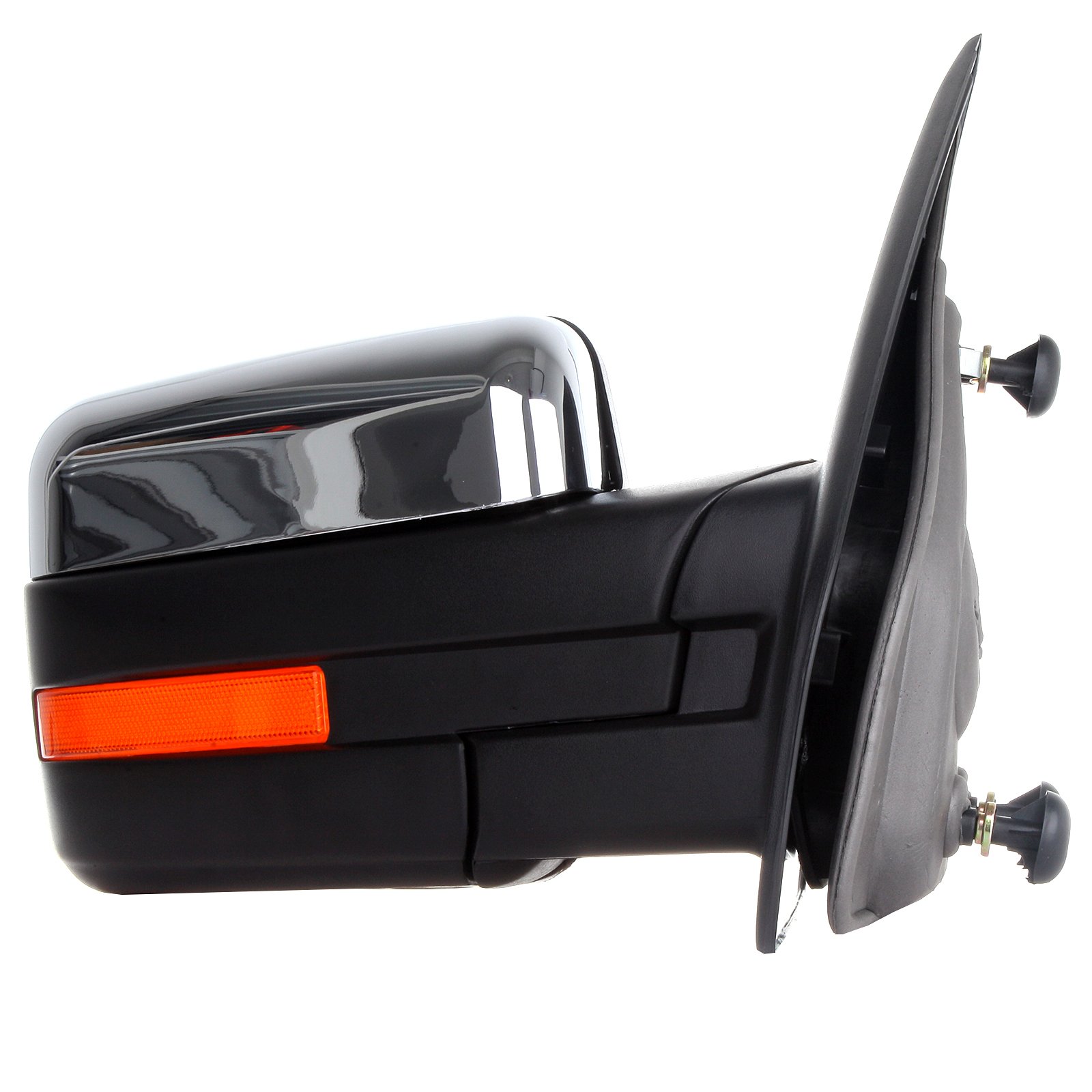 CCiyu Power-Adjusted Heated Towing Mirror with Turn Signal & Puddle Light - Right Side (RH) Chrome Replacement for Ford F150 (2004-2014) & F250 (1997-1999) - Perfect for Towing, Night Driving & Off-Road Adventures