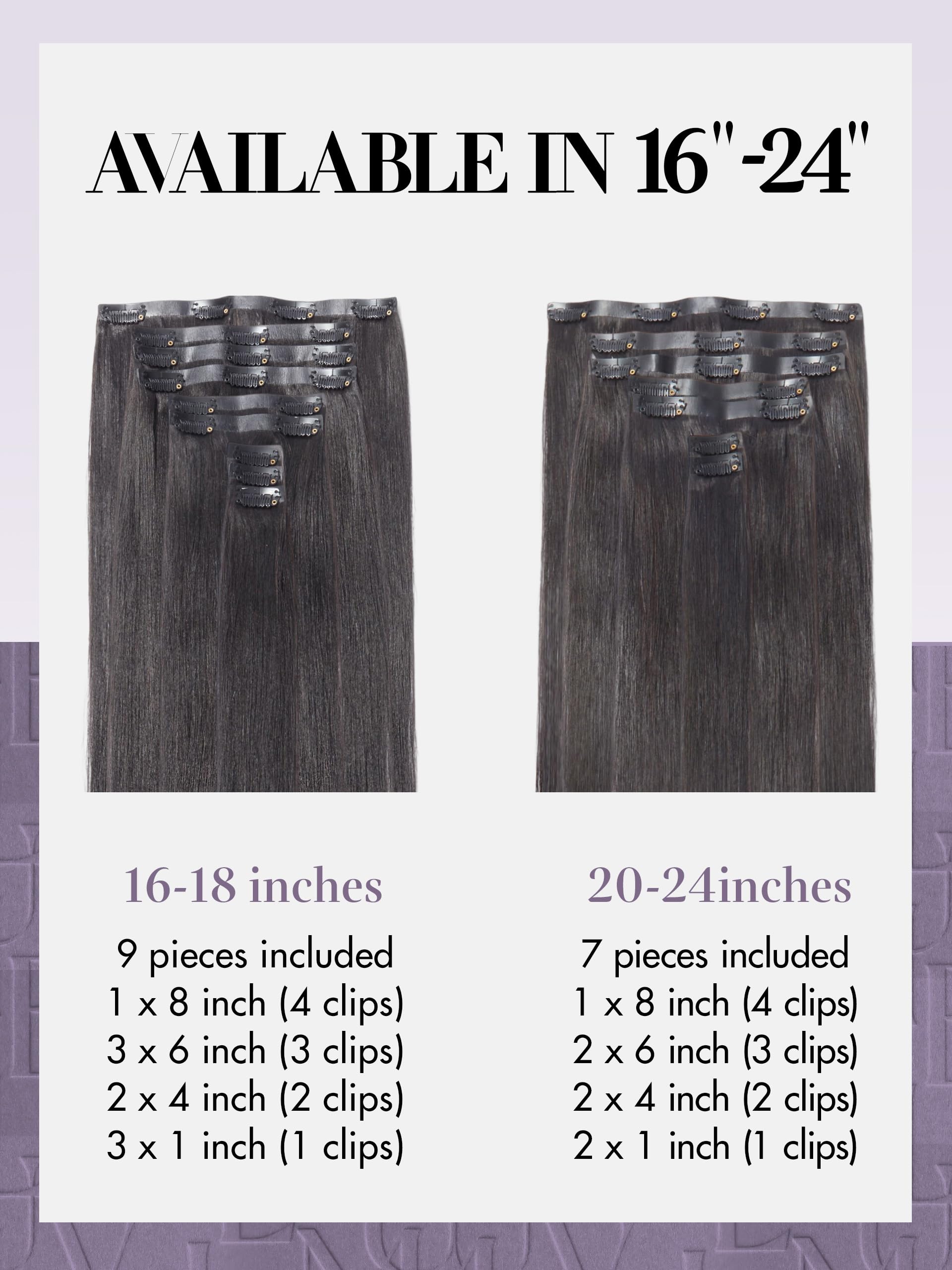 Clip in Hair Extensions for Women - 18 Inch Yaki Straight Human Hair Weft (9pcs, 135g, Natural Black) - Perfect for Daily Styling, Volume Boost & Special Occasions