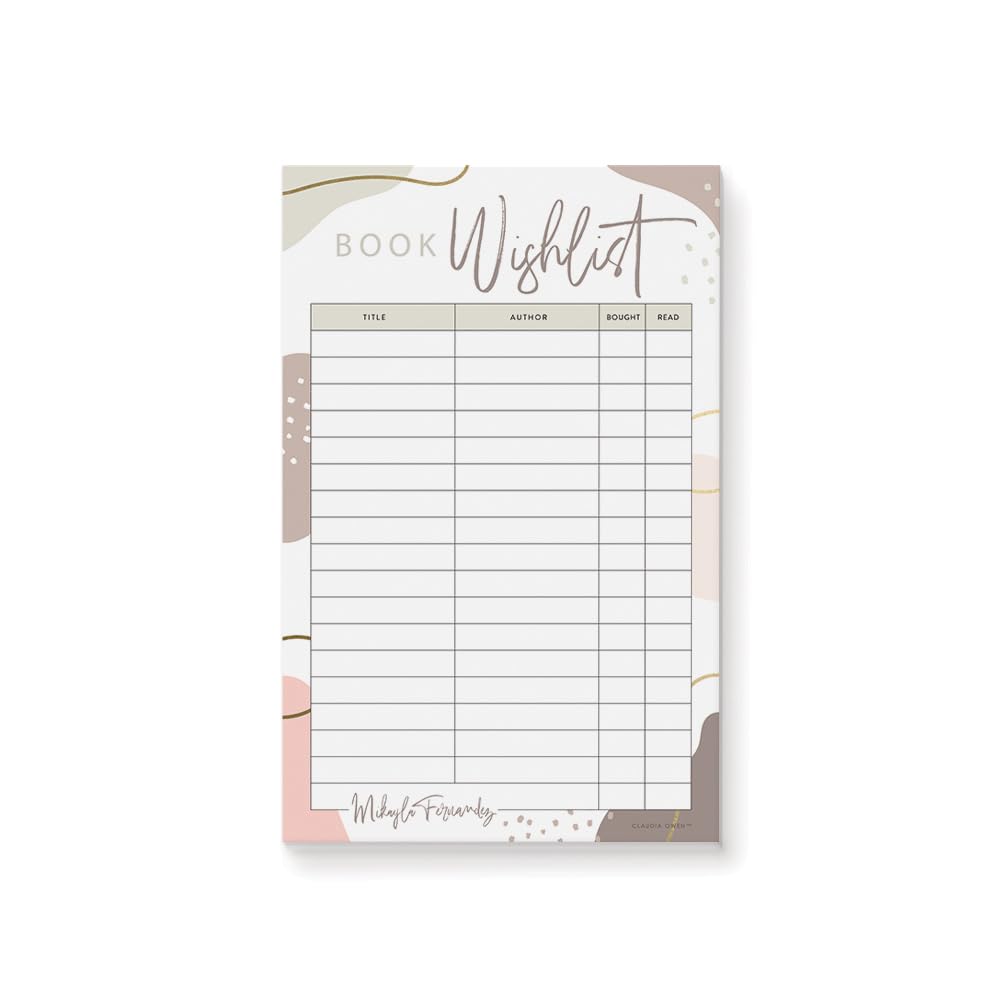 Personalized Book Wishlist Notepad - Reading Log & Book Tracker Journal for Book Lovers - Perfect Gift for Women & Girls - 8.5 x 5.5 Inches, 50 Sheets - Ideal for Book Clubs, Reading Challenges & Library Organization