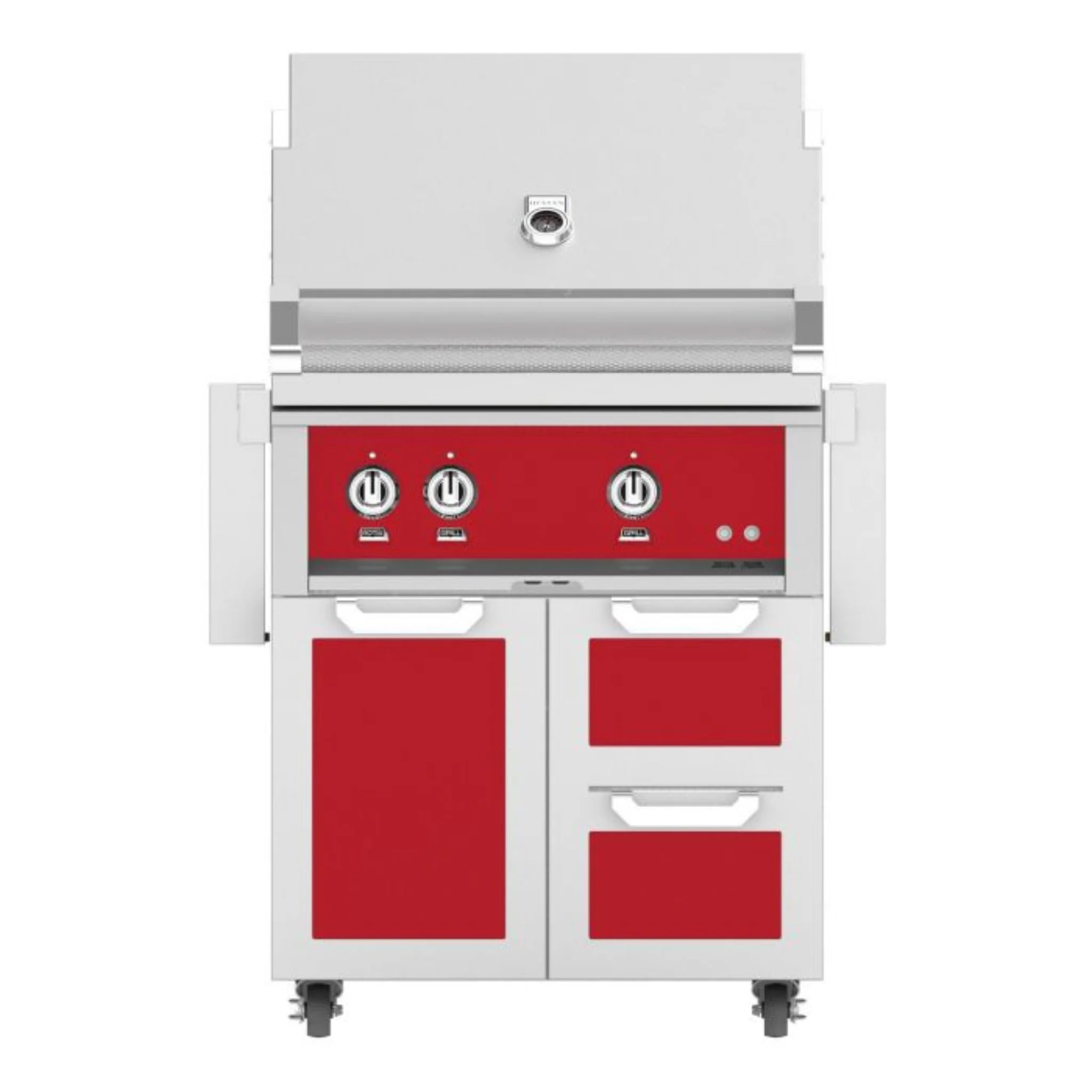 Hestan 30-Inch Freestanding Outdoor Grill with Door & Double Drawers - GBR30 GCR30 - Perfect for Backyard BBQs, Patio Cooking, and Outdoor Entertaining