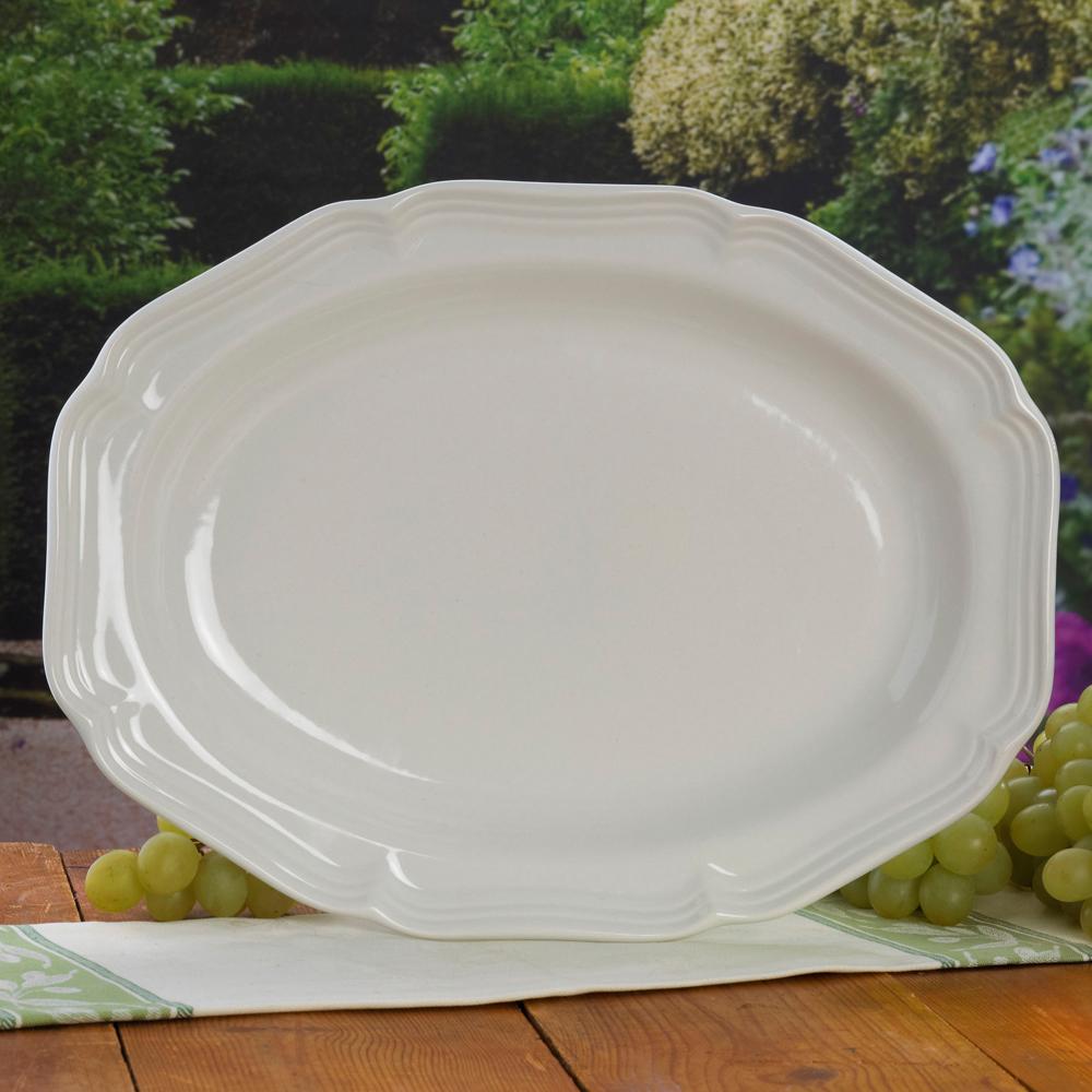French Countryside® 15 Inch Oval Platter - Elegant Ceramic Serving Dish for Appetizers, Cheese & Charcuterie | Perfect for Dinner Parties, Holiday Entertaining & Farmhouse Style Decor