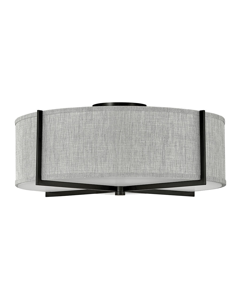 Axis Heathered Gray LED Foyer Pendant Light Fixture in Black - Modern Entryway Lighting for Hallway, Porch & Staircase