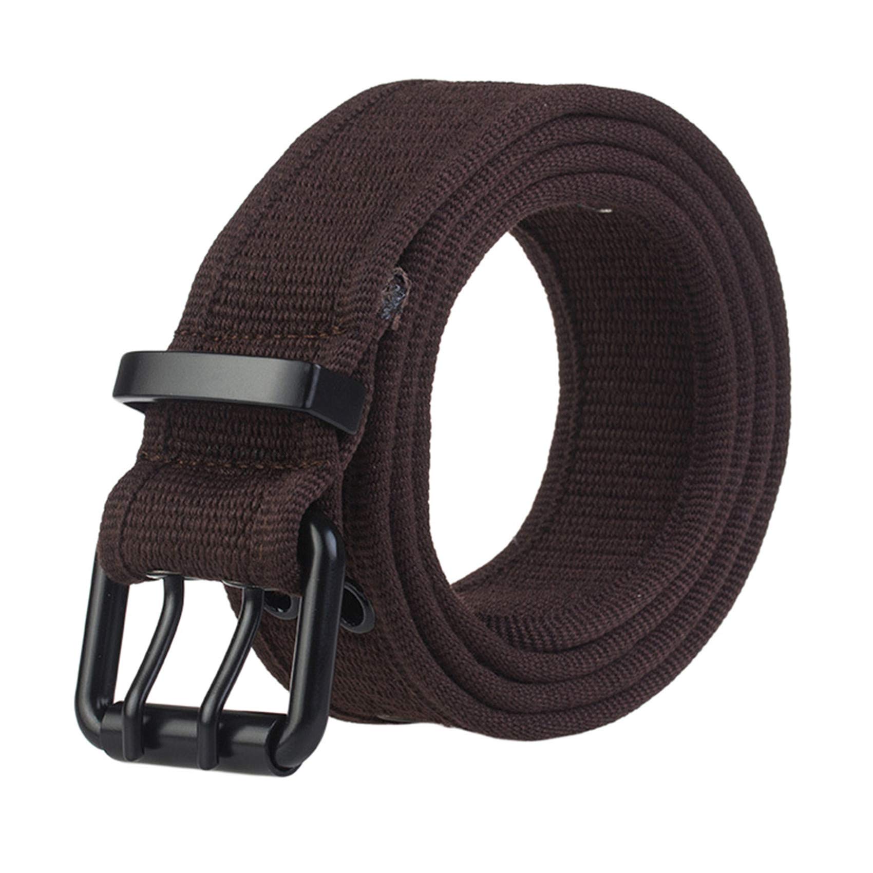 Andongnywell Canvas Belt for Men & Women - Adjustable Double Grommet Buckle, Solid Color Casual Waistband | Perfect for Jeans, Pants, Shorts & Everyday Wear