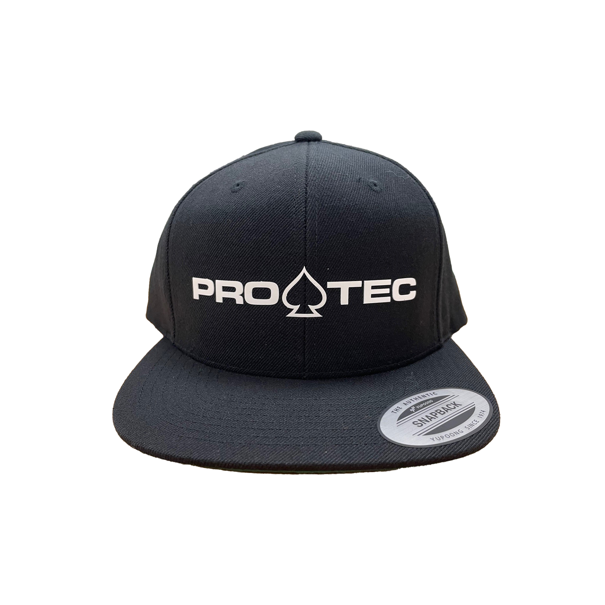 Pro Tec Spade Flat Cap - Black Adjustable Baseball Hat for Men & Women - Perfect for Outdoor Sports, Casual Wear & Sun Protection