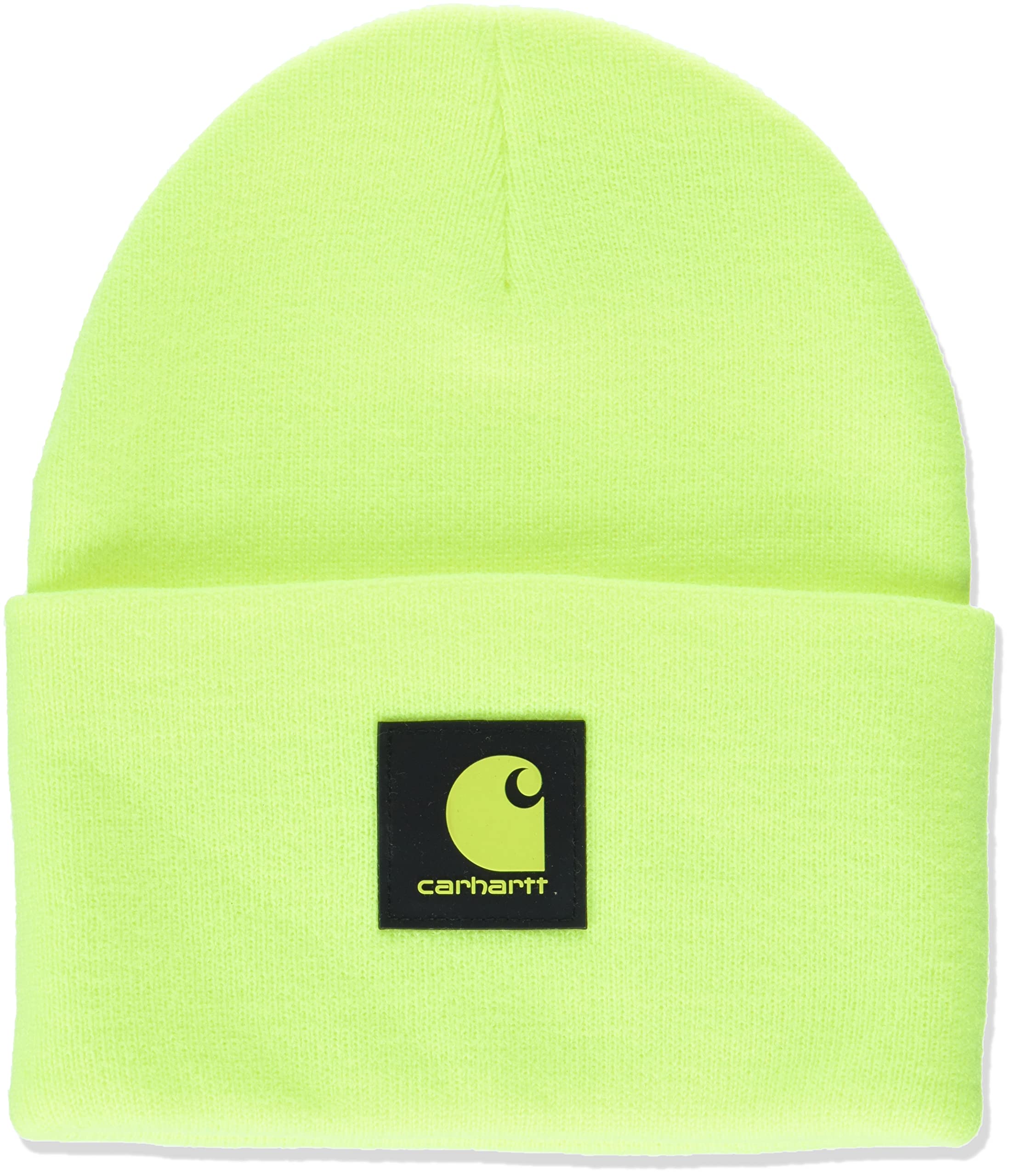 Carhartt Men's Knit Logo Patch Beanie - Warm Winter Hat for Outdoor Work & Casual Wear - Perfect for Construction, Hiking & Everyday Use