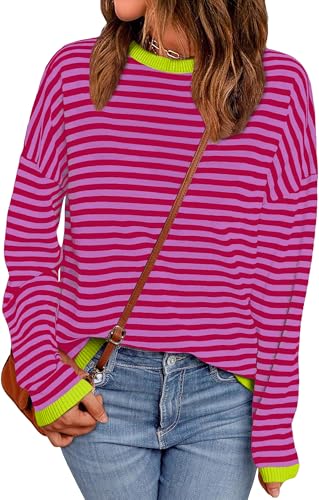 Hotpink Purple Striped With Yellow