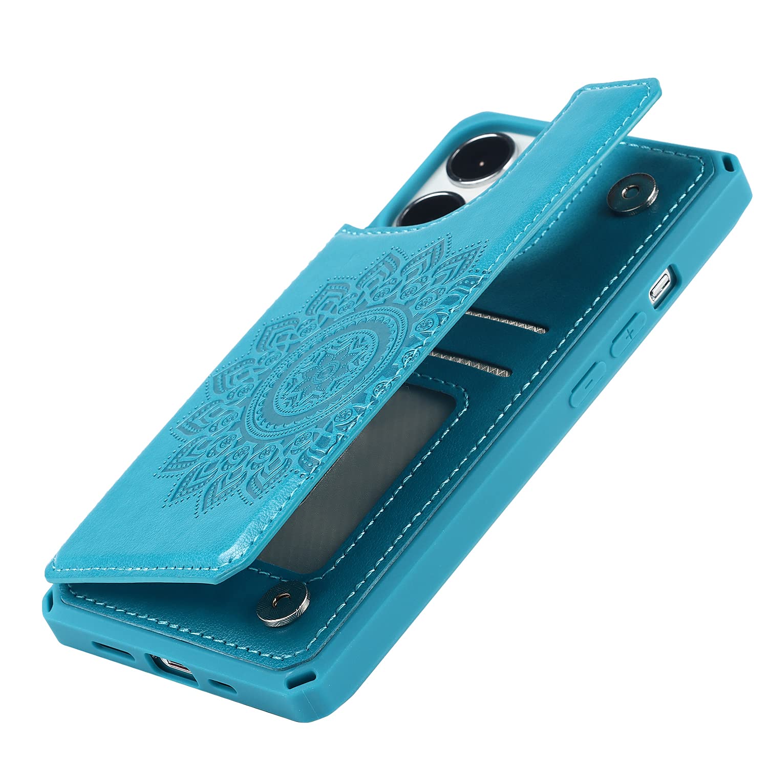 RFID Blocking PU Leather Wallet Phone Case for iPhone 13 Pro Max (6.7