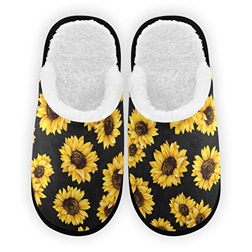 Sunflower Women's Slippers - Cozy Plush House Shoes with Warm Lining for Indoor/Outdoor Use - Perfect for Relaxing at Home, Lounging & Quick Outdoor Errands