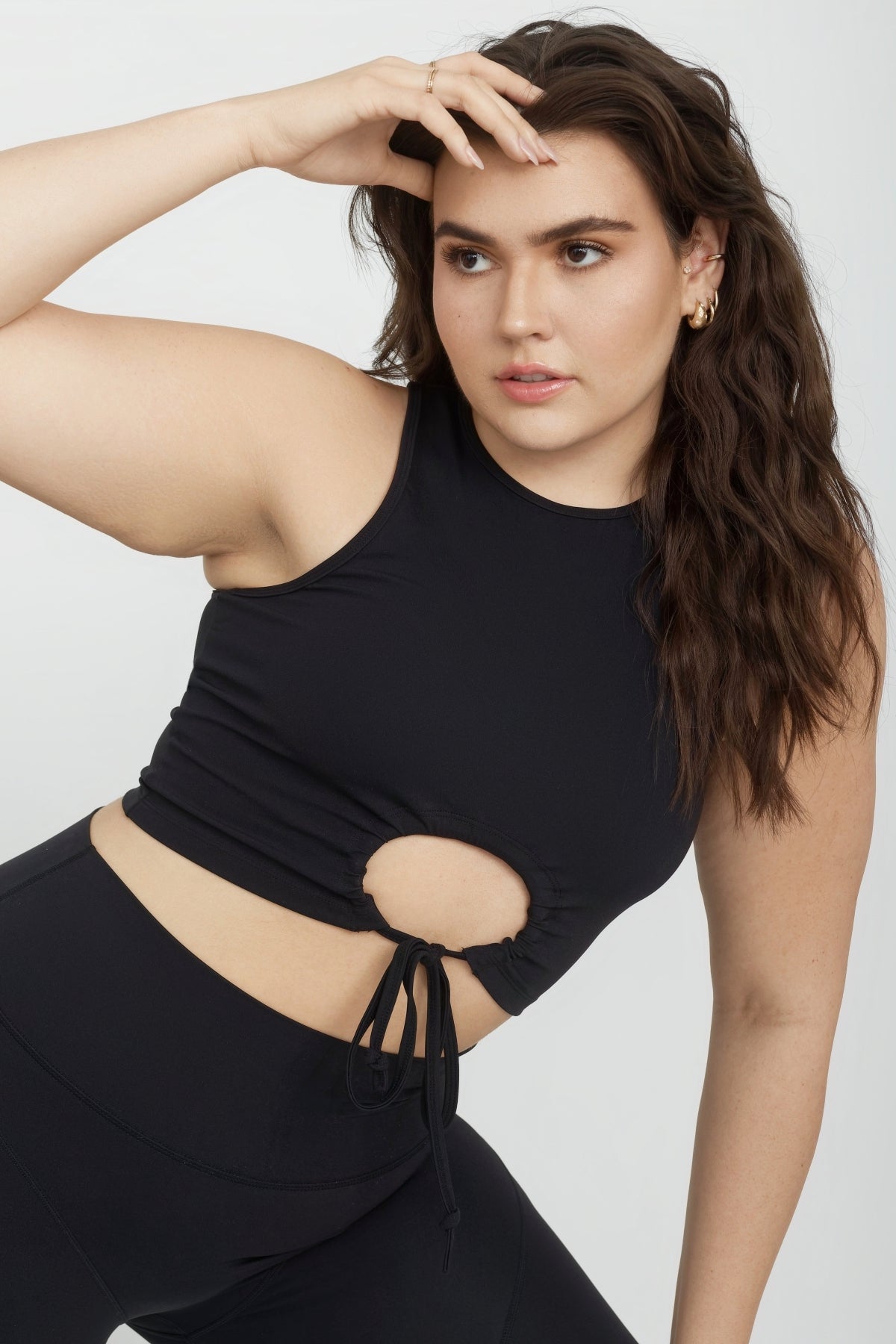 Flo Tie Front Sports Tank Top for Women - Black - Perfect for Yoga, Running & Gym Workouts