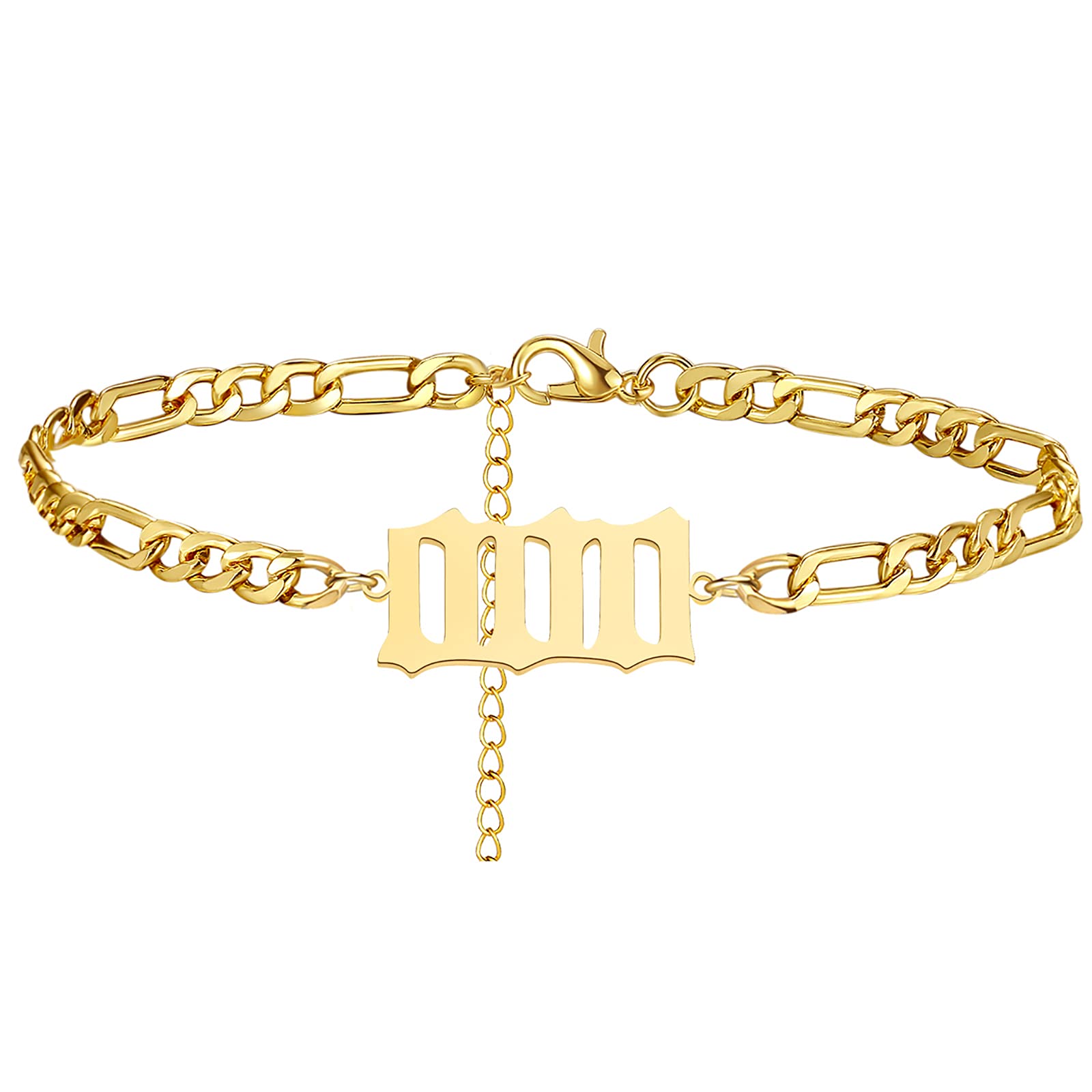 Personalized Initial Anklet for Women - Gold Adjustable Ankle Bracelet with Angel Numbers, Summer Beach Foot Jewelry - Perfect for Gifts, Vacations, and Boho Fashion Accessories
