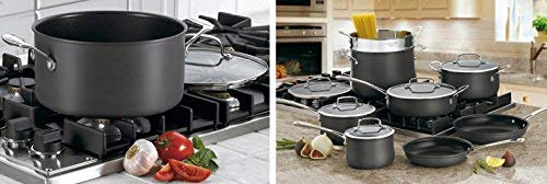 Cuisinart 64-13 13-Piece Hard Anodized Contour Stainless Steel Cookware Set & 15-Piece Kitchen Knife Set with Block - Professional Cutlery Set with Hollow Handle (C77SS-15PK) - Perfect for Home Cooking, Professional Chefs, and Kitchen Upgrades
