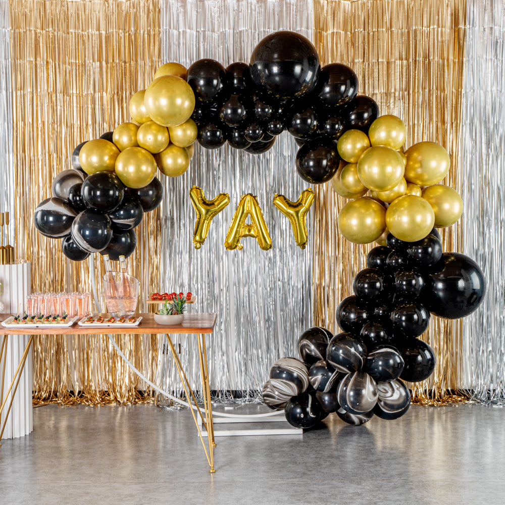 Balloonify Black and Gold Balloon Arch Garland Kit - 134 Pieces Party Decorations for Weddings, Birthdays & Baby Showers - 1 Count Box