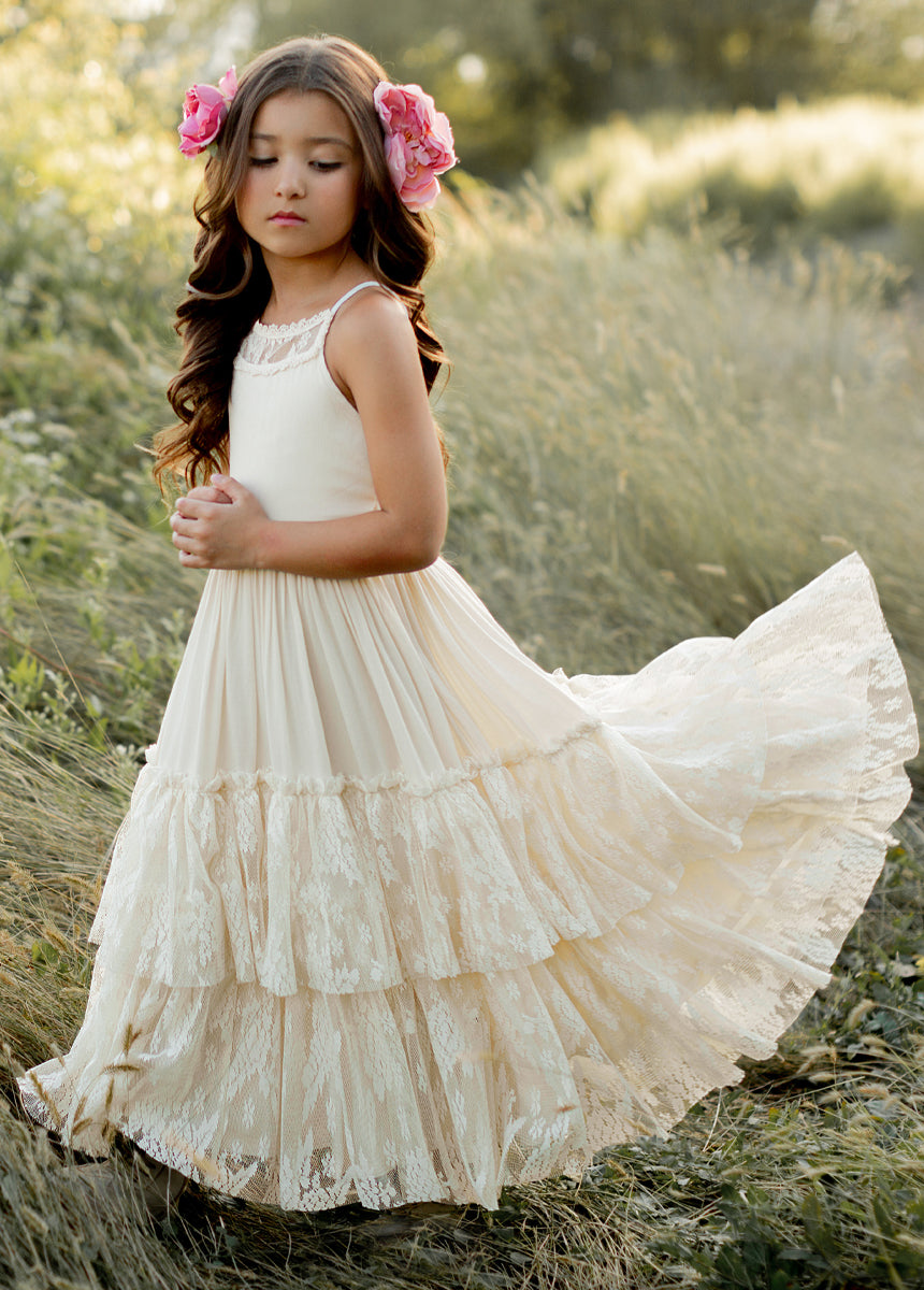 Catrin Dress in Cloud - Elegant Women's Flowy Maxi Dress for Summer, Beach, and Casual Outings | Perfect for Vacations, Date Nights, and Outdoor Events