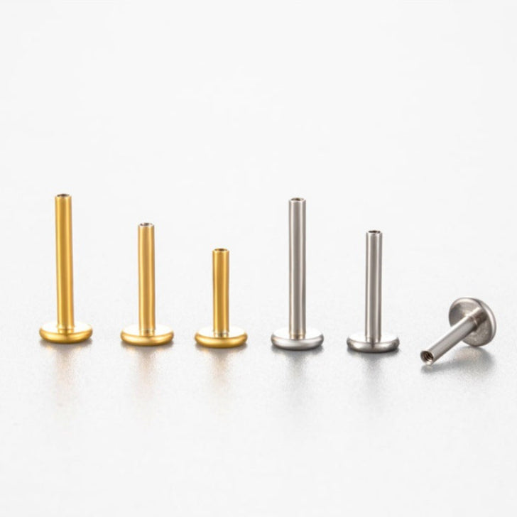 16G Titanium Internally Threaded Labret Bar - Hypoallergenic Body Jewelry for Lip, Nose & Ear Piercings | Perfect for Everyday Wear & Healing | DR001