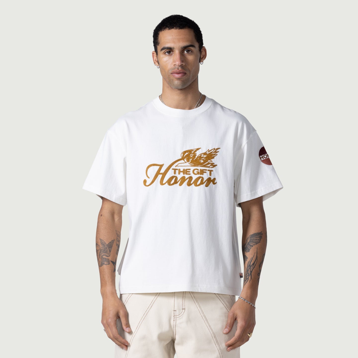Honor The Gift Auto Club Box Tee - White Cotton T-Shirt for Men | Streetwear Fashion & Casual Wear