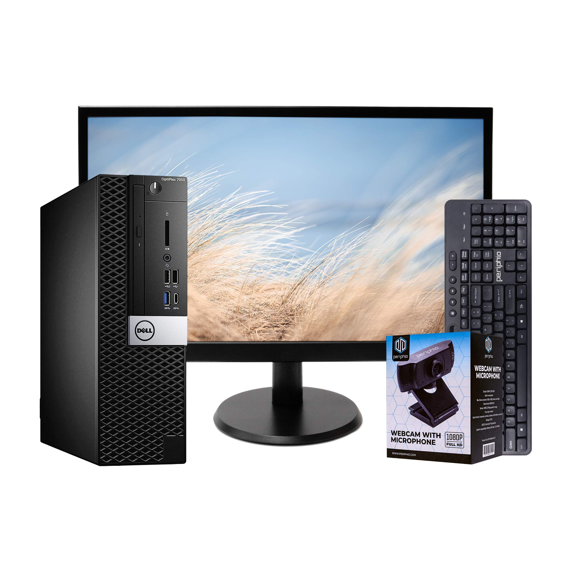 Refurbished Dell Optiplex 7050 Desktop PC - Intel Core i5 Quad-Core, 16GB DDR4 RAM, 512GB SSD, Windows 10 Pro, WiFi, DVD, 20