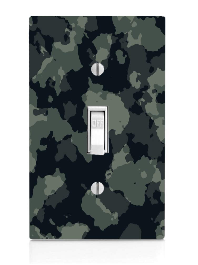 Jungle Camo Light Switch Plate - Black Green for Home Decor