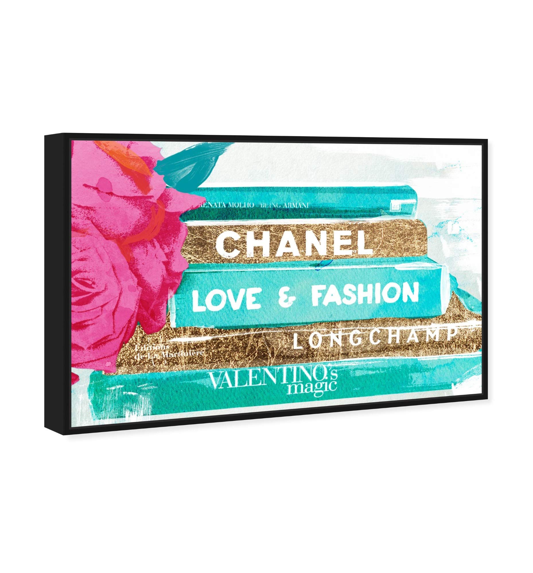 Oliver Gal Artist Co. 'Ideals of Style' Framed Wall Art - 36x24 Inch Fashion Glam Canvas Print in Blue & Gold | Elegant Home Decor for Living Room, Bedroom & Office