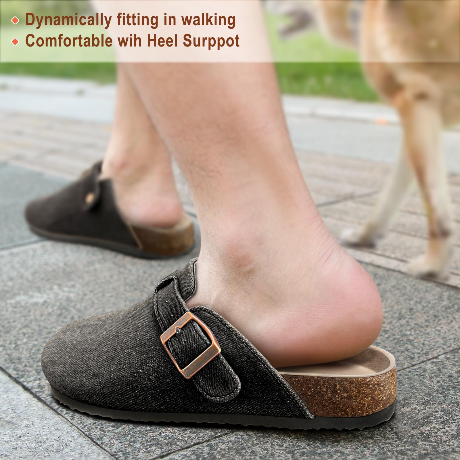 KEMISANT Men's Comfortable Suede Clogs - Unisex Mule Slippers & Sandals with Cushioned Cork Footbed - Perfect for Nurses, Healthcare Workers & Casual Wear