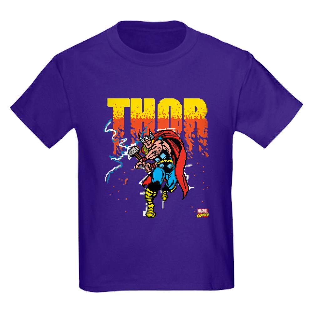 Thor Pixel Dark Kids T-Shirt - Youth Graphic Tee for Boys & Girls | Perfect for Cosplay, Halloween & Superhero Fans