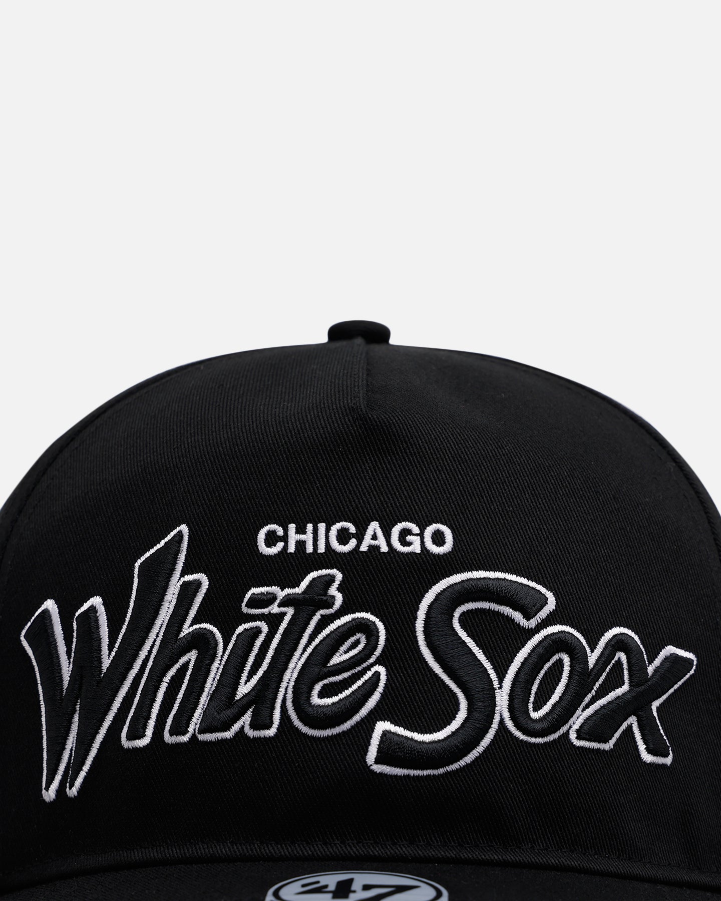 47 Brand Chicago White Sox 'Black Dome Script' 47 Hitch Snapback Black Hat - Adjustable Baseball Cap for Men & Women - Perfect for Sports Fans, Casual Wear & Gifts