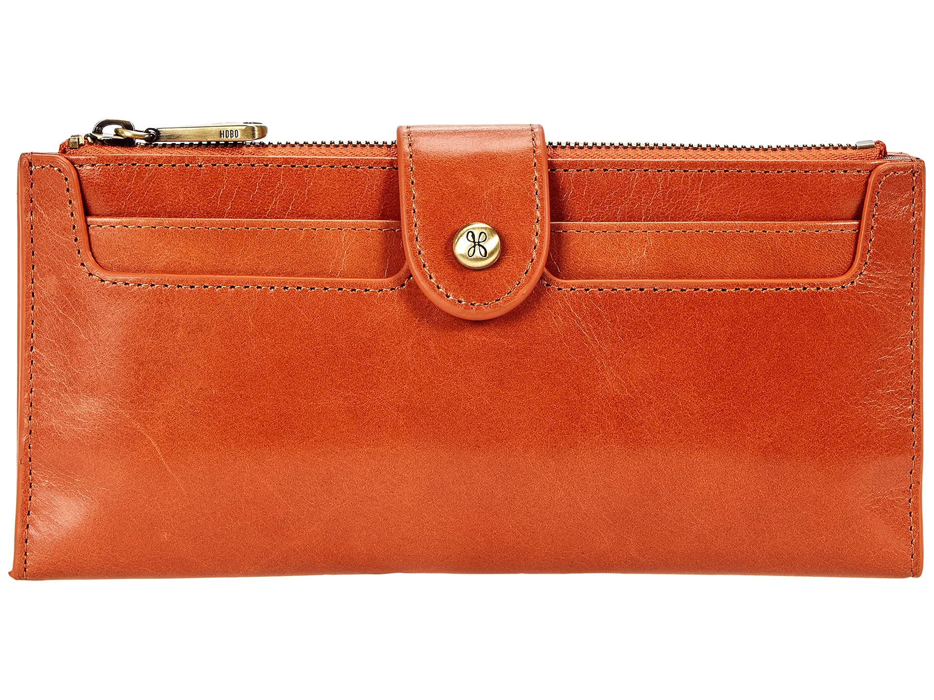 HOBO Dunn Wallet for Women - Slim RFID Blocking Leather Wallet with Multiple Card Slots, ID Window & Snap Closure | Perfect for Everyday Use, Travel & Minimalist Lifestyle