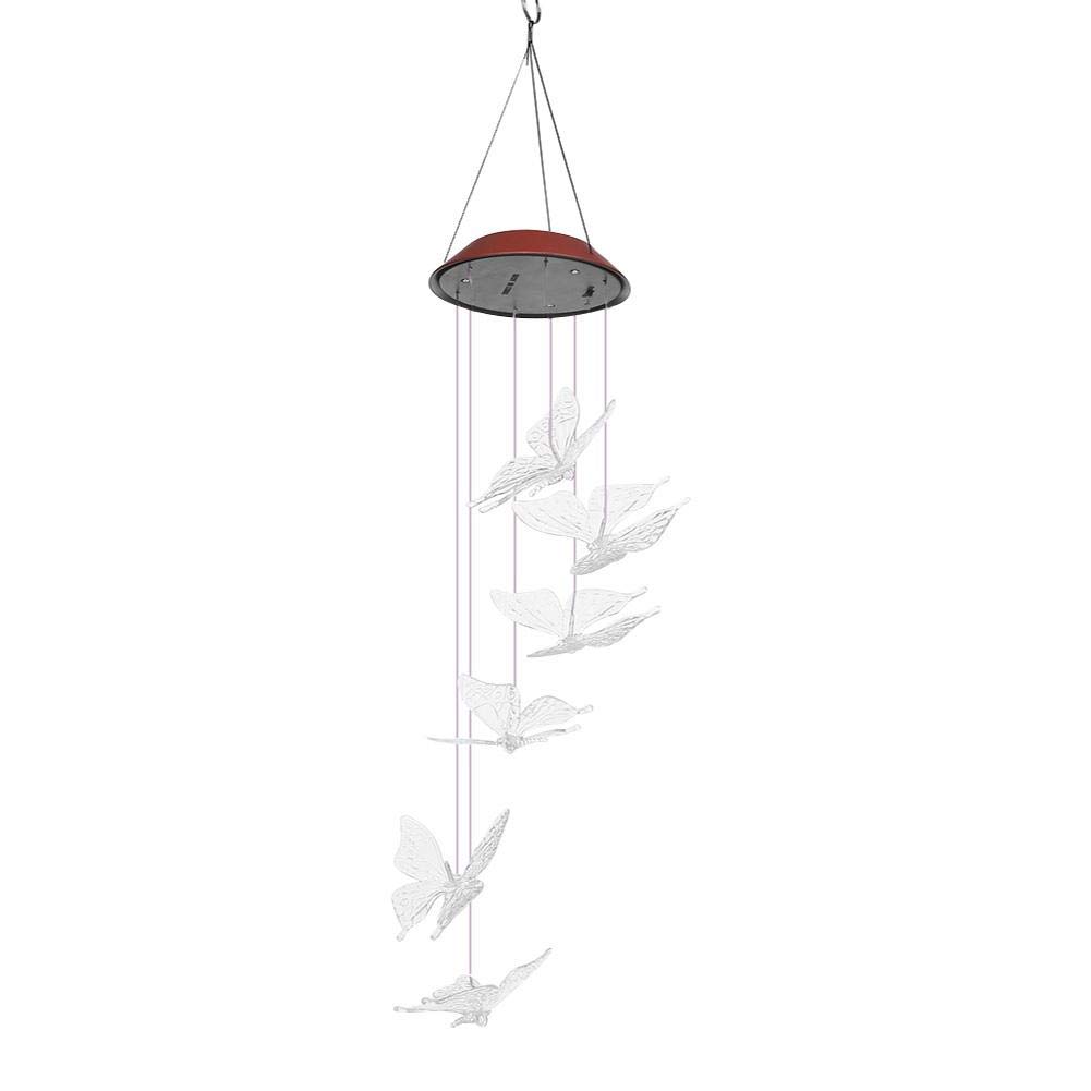 Solar Powered LED Butterfly Wind Chimes - Waterproof Outdoor Garden Decor with Color Changing Lights for Patio, Yard & Backyard Ambiance