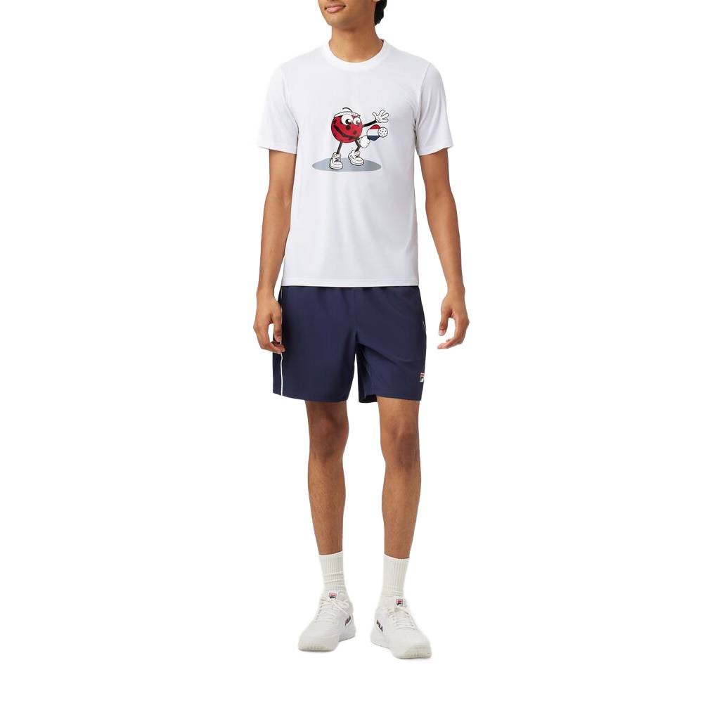 Fila Men's Short Sleeve Graphic T-Shirt - White Cotton Crew Neck Tee for Casual Wear, Gym & Street Style