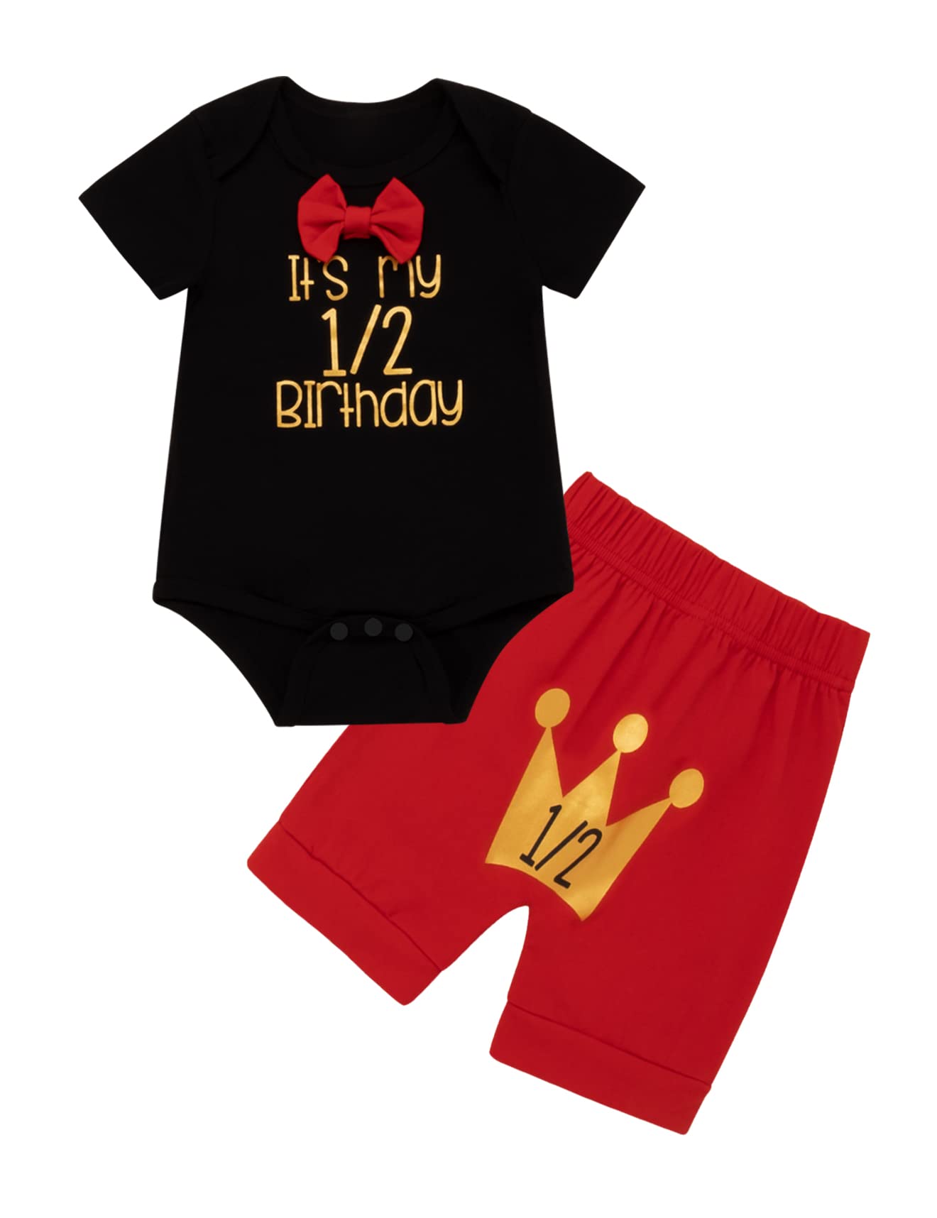 Baby Boy's 1/2 First Birthday Outfit - Newborn Half Way to One Pants Set | 1st Cinco De Mayo & Uno Birthday Clothes | Perfect for Photo Shoots, Parties & Special Celebrations