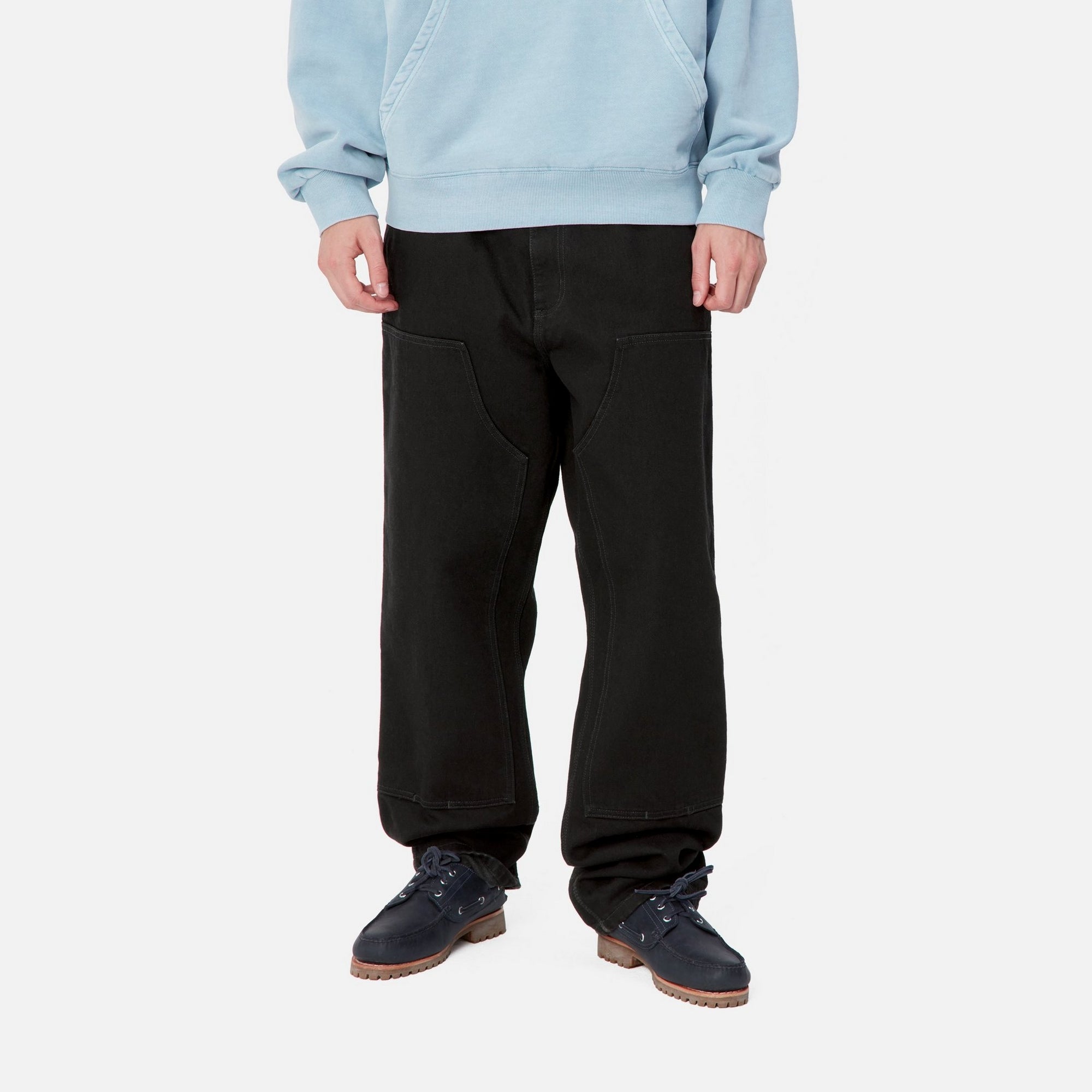 Double Knee Work Pants - Durable Denim Jeans for Men | Black (Rinsed) | Perfect for Construction, Carpentry & Outdoor Work
