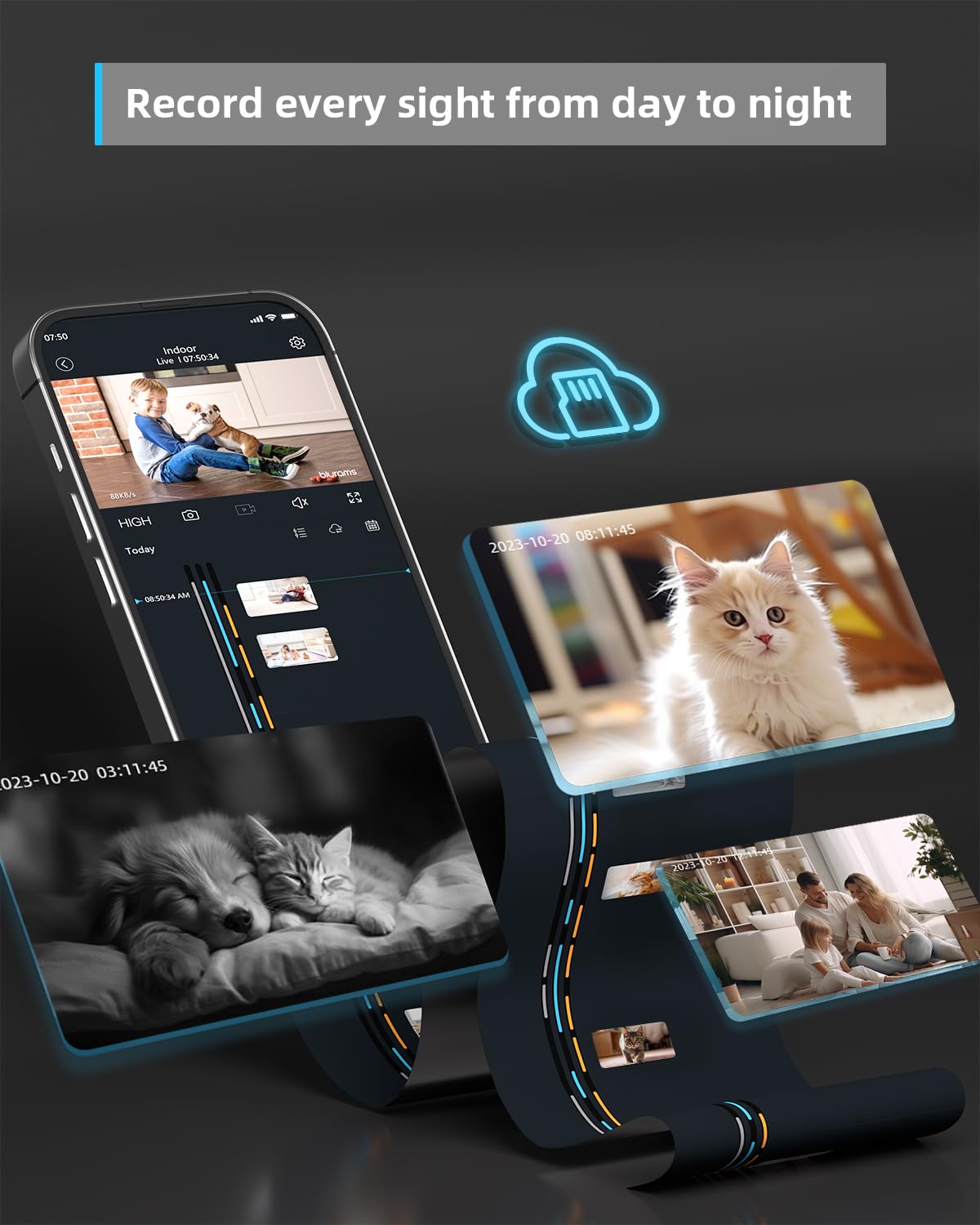 Blurams 2K Pet Camera with Night Vision & Motion Tracking - 360° Indoor Security Camera for Dogs, 2-Way Audio, Cloud/SD Storage, Alexa Compatible - Perfect for Home Monitoring & Pet Care