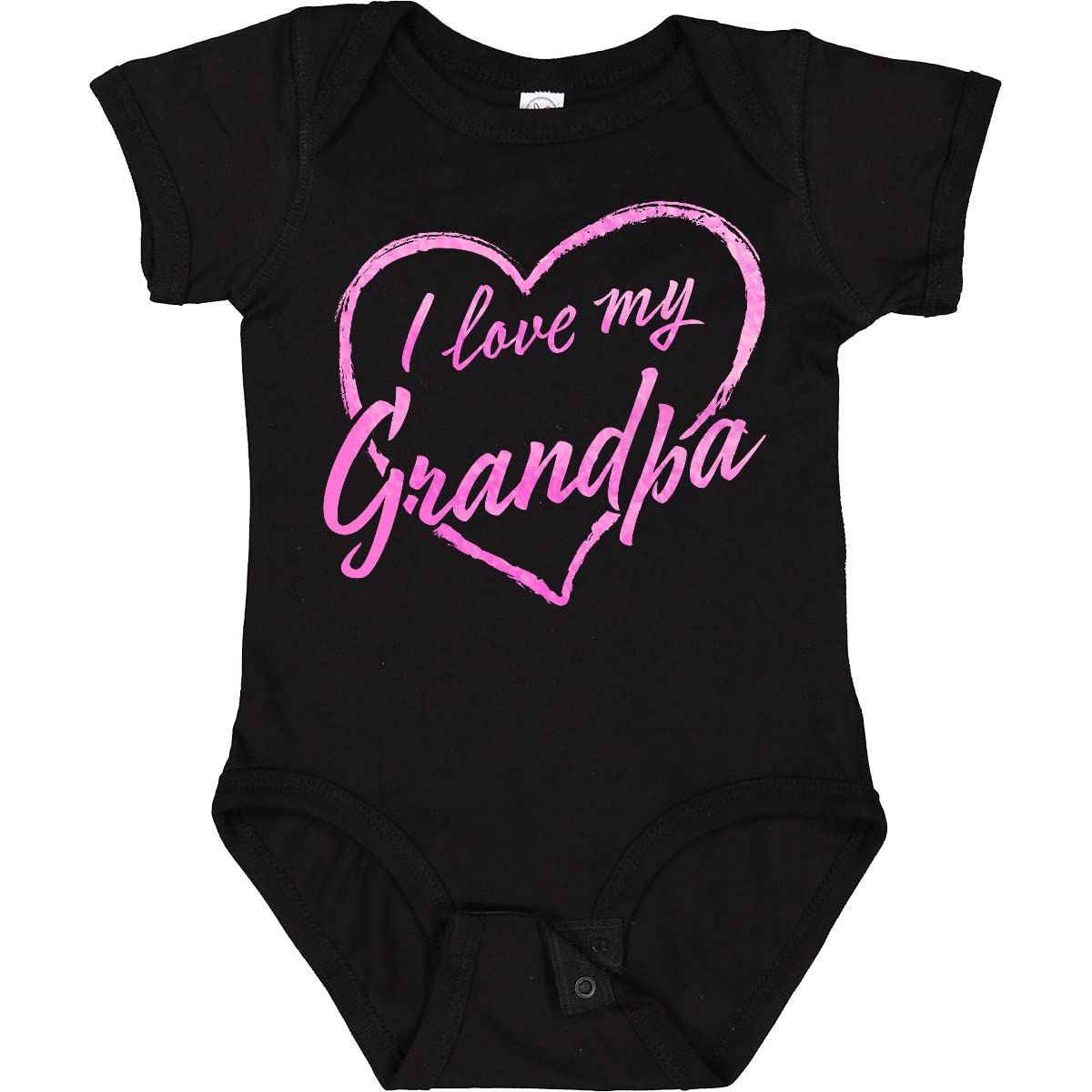 Inktastic I Love My Grandpa Pink Chalk Heart Baby Bodysuit - Cute Outfit for Grandparents Day, Family Photos & Special Occasions