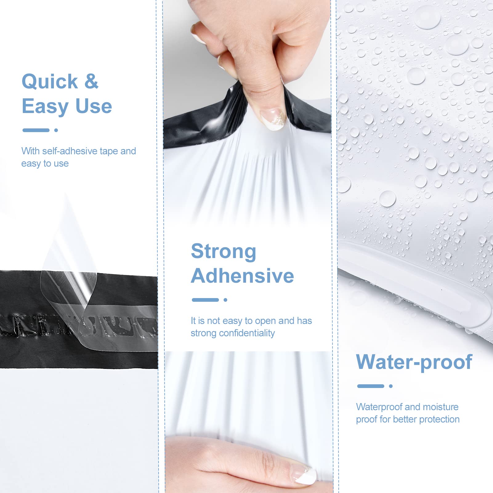 Metronic 300 Pcs 10x13 Inch White Poly Mailers - Medium Size Self Seal Shipping Bags with Strong Adhesive for Clothing, Small Business Supplies & Ecommerce Packaging | Durable Mailing Envelopes for Online Stores, Amazon Sellers & Home Shipping