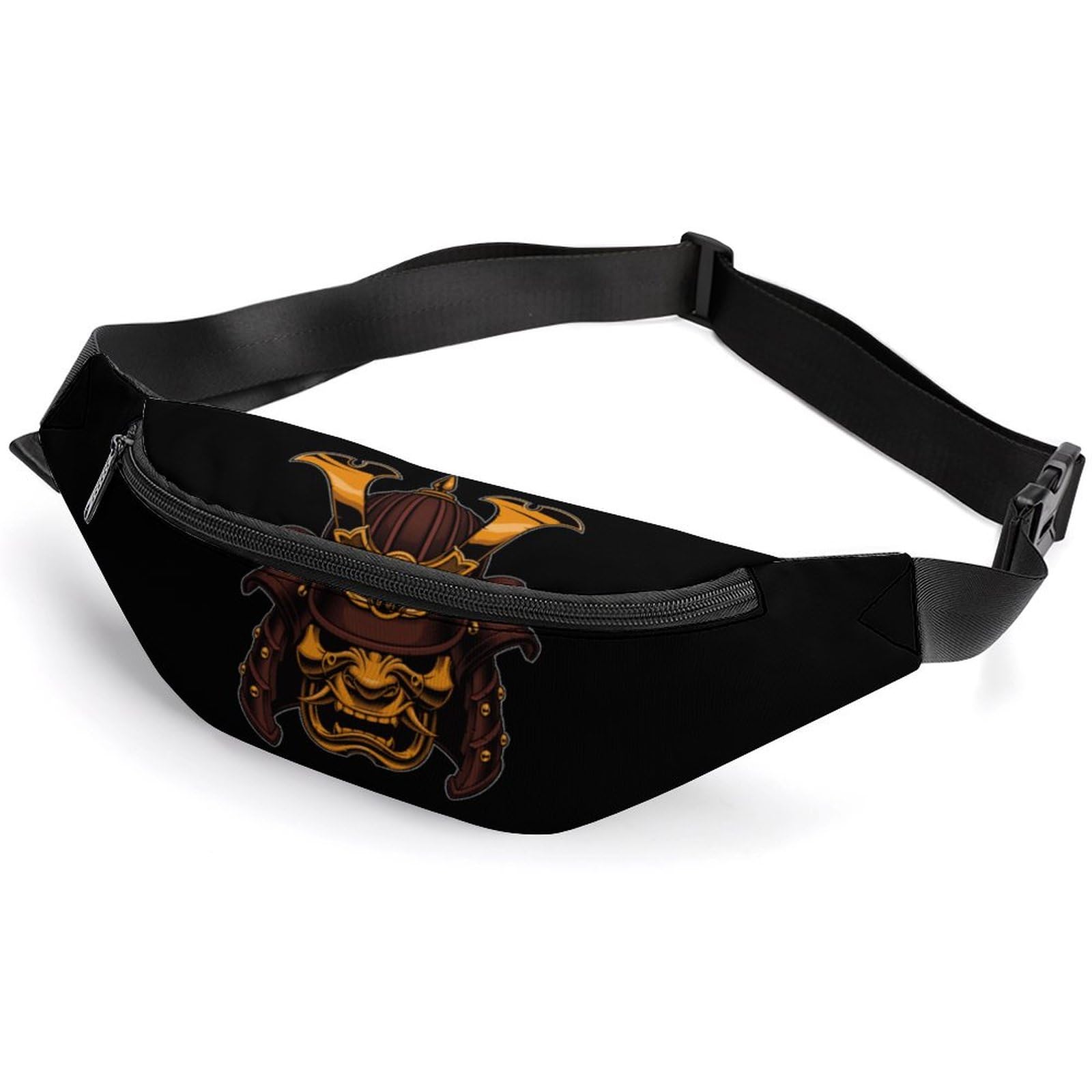 Japan Skull Warrior Belt Bag - Adjustable Waist Pouch & Crossbody Bag for Men & Women - Perfect for Travel, Hiking, Concerts & Everyday Use