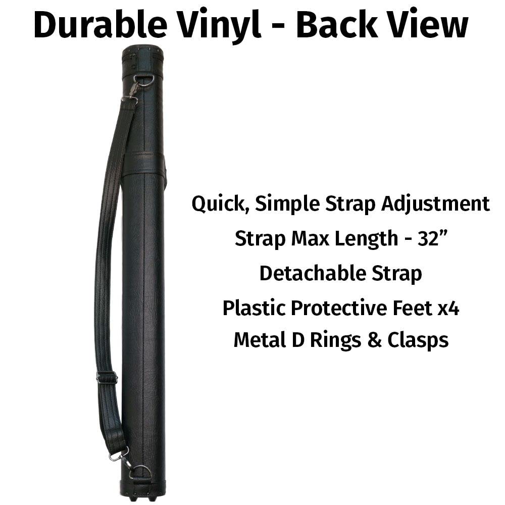 Viking Pool Cue Case with Shoulder Strap - Durable Vinyl Shell & Soft Felt Interior - Billiard Cue Storage Bag for Pool Sticks - Perfect for Travel, Tournaments & Home Use - Essential Pool Table Accessories & Billiards Equipment
