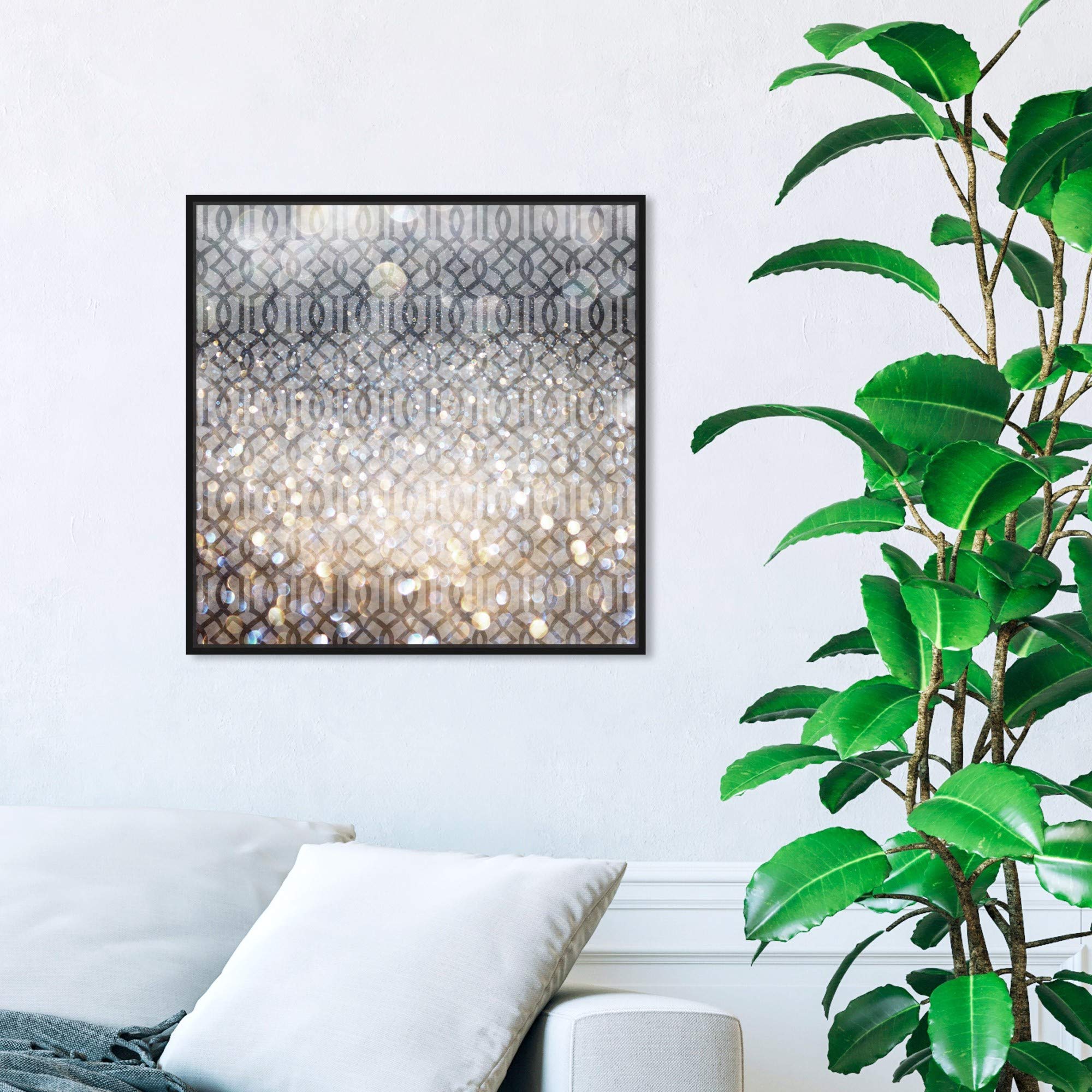 Abstract Framed Wall Art Canvas Prints - 'Floresque' Floral Patterns for Modern Home & Office Decor | Living Room, Bedroom, Dining Room Wall Decorations