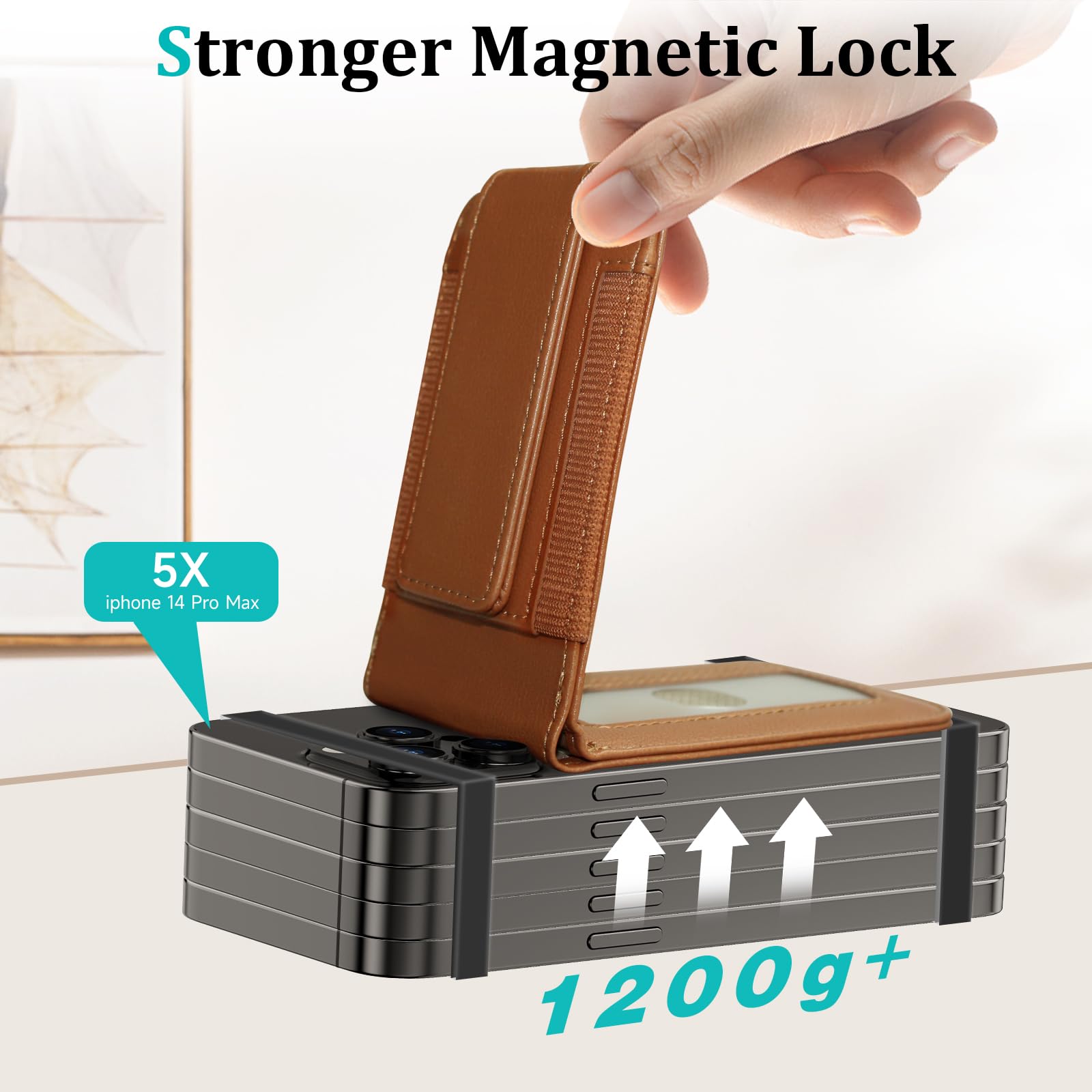 Magnetic Phone Wallet for iPhone 16/15/14/13/12 Pro Max Plus - Detachable MagSafe Wallet with Adjustable Stand, Money Clip & 10+ Card Holder - Perfect for Travel, Shopping & Everyday Use