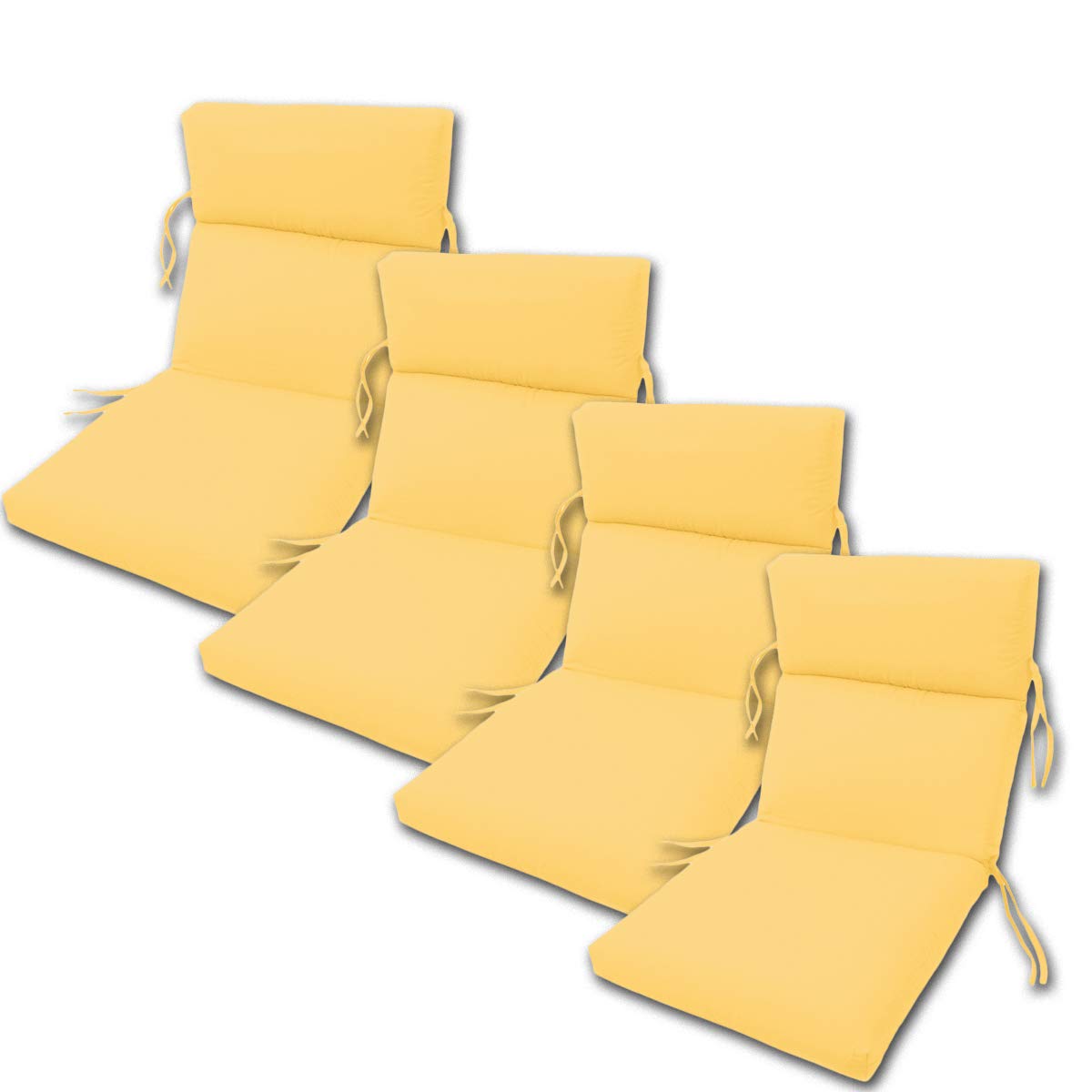 Sunbrella Outdoor Chair Cushions Set of 4 - 22x44 Inches Waterproof Patio Cushions with Hinge at 24