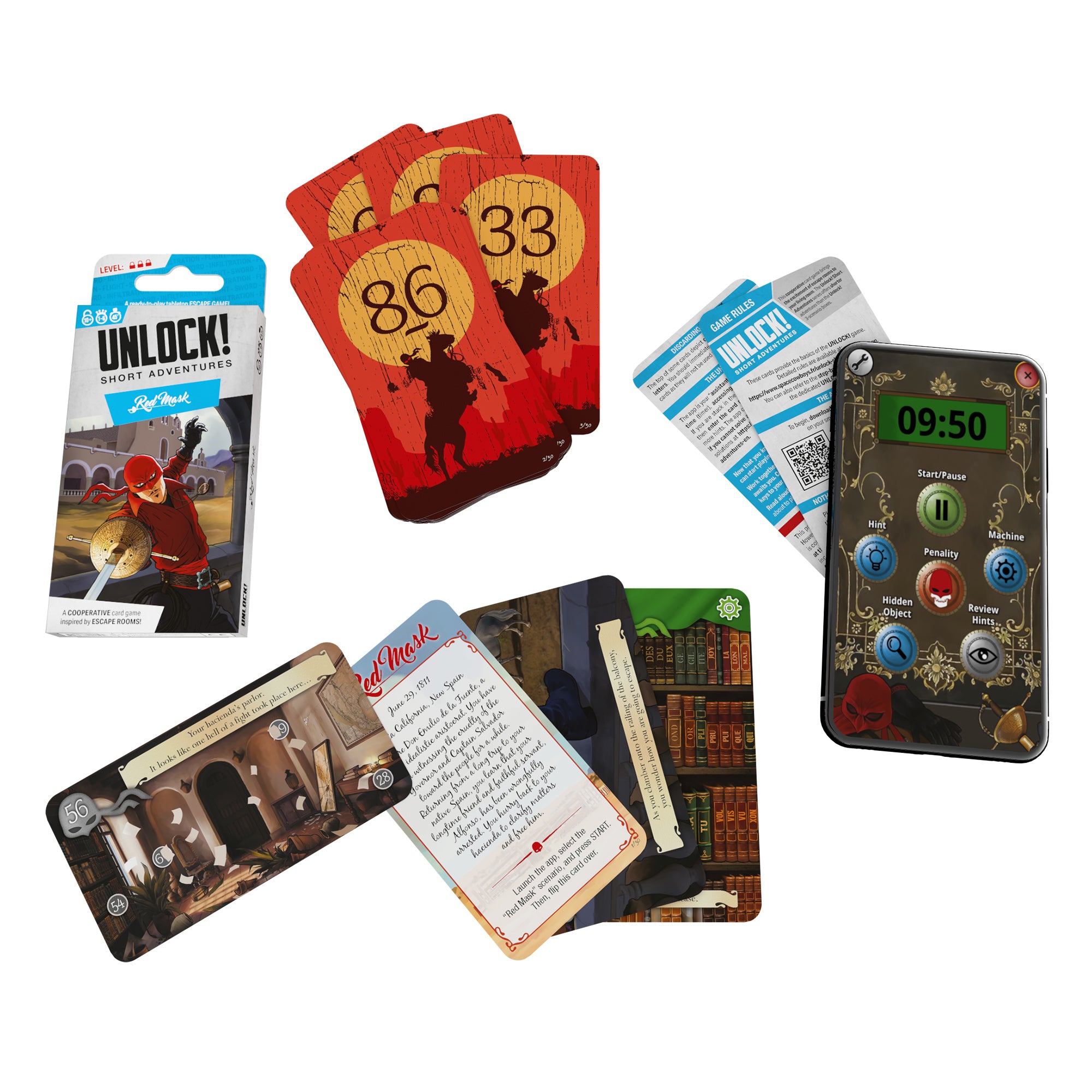 UNLOCK! Short: Red Mask - Escape Room Board Game for Adults & Teens | Mystery Puzzle Adventure Game | Perfect for Game Nights & Parties