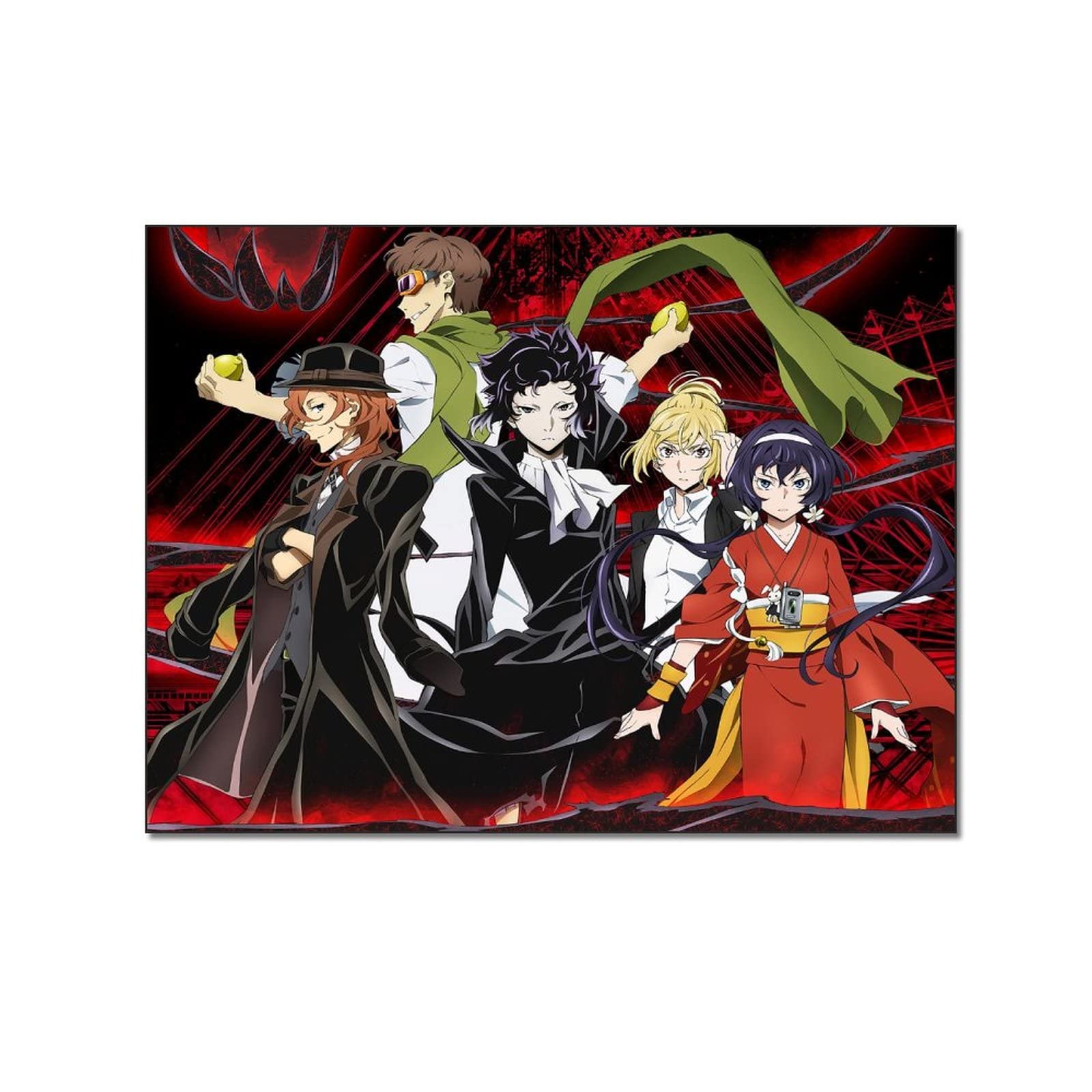 Bungo Stray Dog Anime Canvas Print - Japanese Anime Wall Art Poster 24x32 inches (60x80cm) for Living Room & Bedroom Decor - Perfect for Anime Fans & Home Office Display