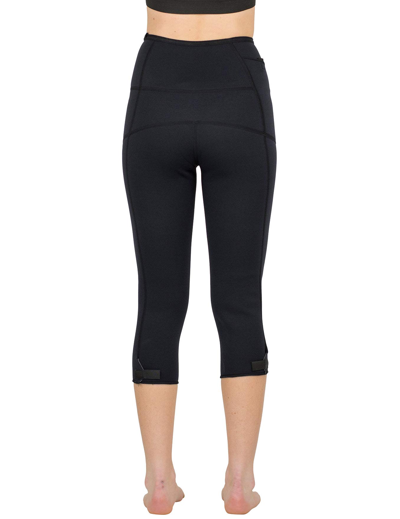Delfin Spa Women's Neoprene Workout Capris - Thermal Heat Retention, High Waist Yoga Pants for Gym, Running & Fitness Training - Perfect for Cold Weather Workouts & Postpartum Recovery