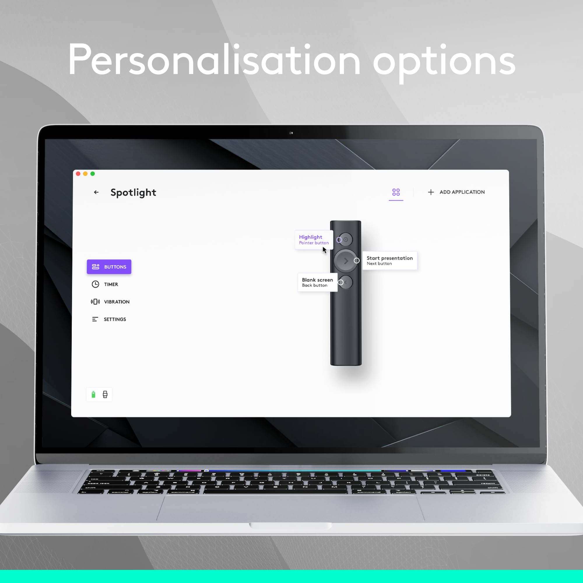 Logitech Spotlight Wireless Presentation Remote with Laser Pointer - Bluetooth Clicker for PowerPoint, Keynote & Google Slides - 30m Range, Quick Charging & Digital Highlighting - Perfect for Business Meetings, Classroom Teaching & Online Presentations (Black)