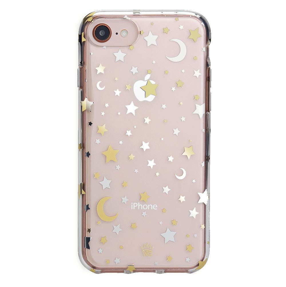 Velvet Caviar Clear iPhone SE 2020 / 8 / 7 Case with Stars and Moon Design - Slim Protective Phone Cover for Everyday Use, Work & Travel