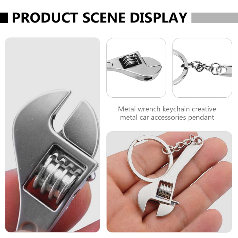 4pcs Durable Metal Wrench Keychain Set for Home & Car Keys