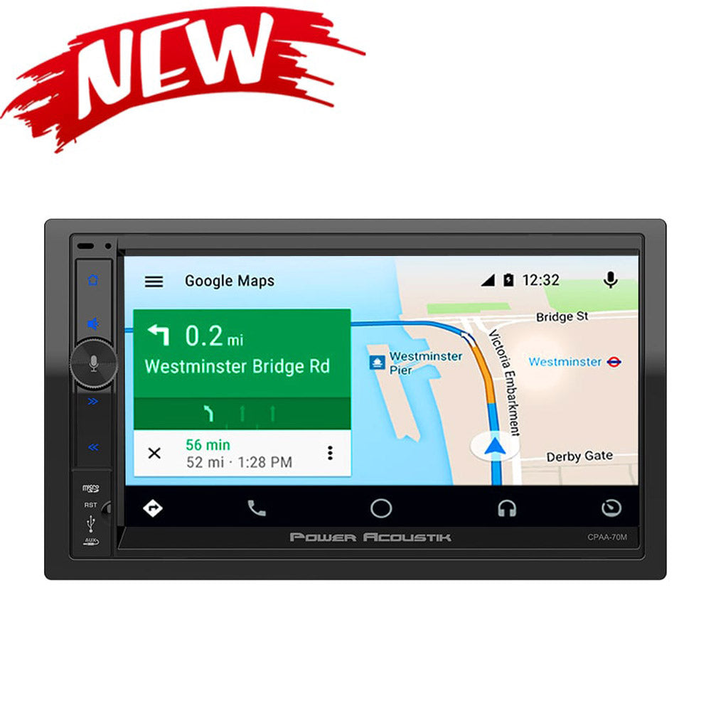 Power Acoustik CPAA 70M 7 Inch Touchscreen Digital Media Receiver - Bluetooth, USB, AUX Input for Car Audio System | Perfect for Upgrading Your Vehicle Stereo with Modern Features