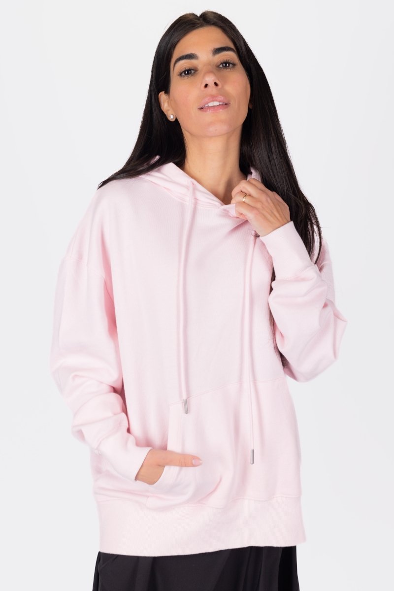 Oversized Sweatshirt Hoodie for Women - Light Pink, Cozy Fleece Pullover, Casual Loungewear for Fall & Winter, Perfect for Relaxing at Home or Outdoor Activities